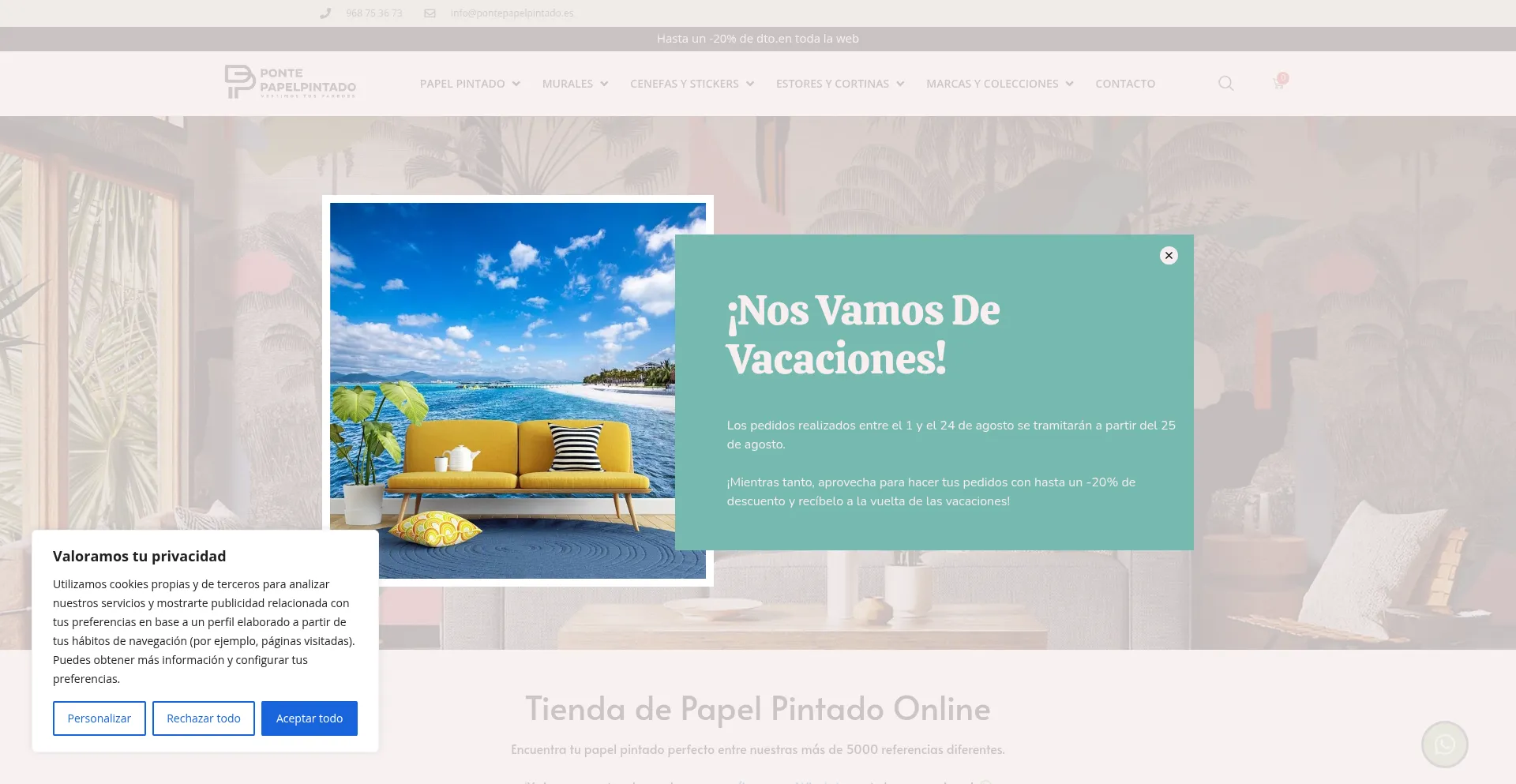 Website screenshot of Pontepapelpintado.es