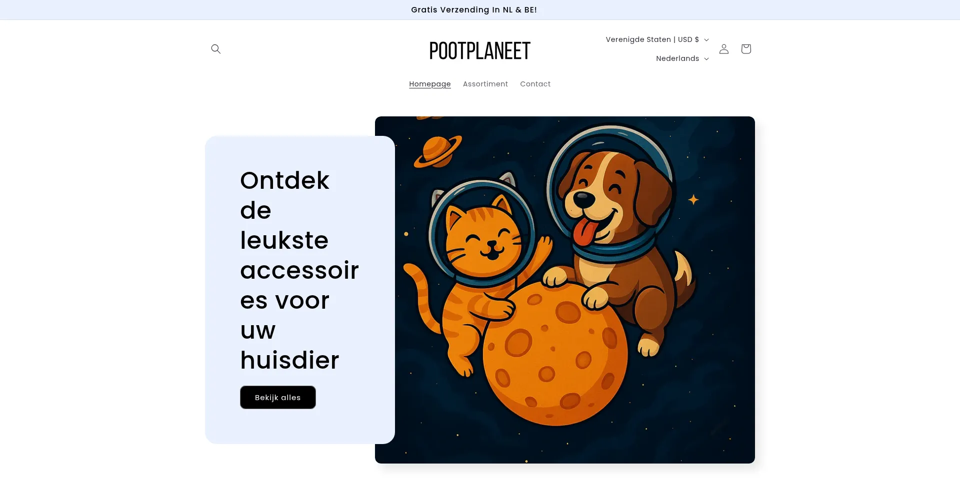 Website screenshot of Pootplaneet.nl