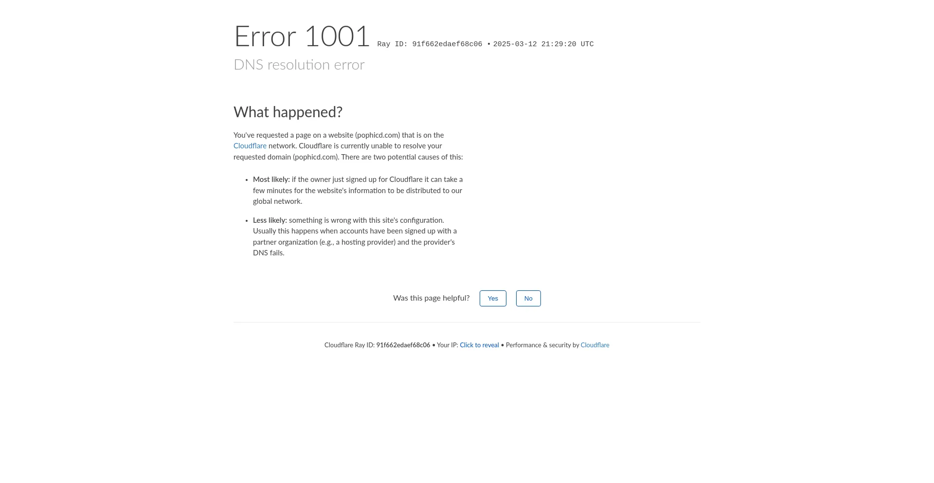 Website screenshot of Pophicd.com