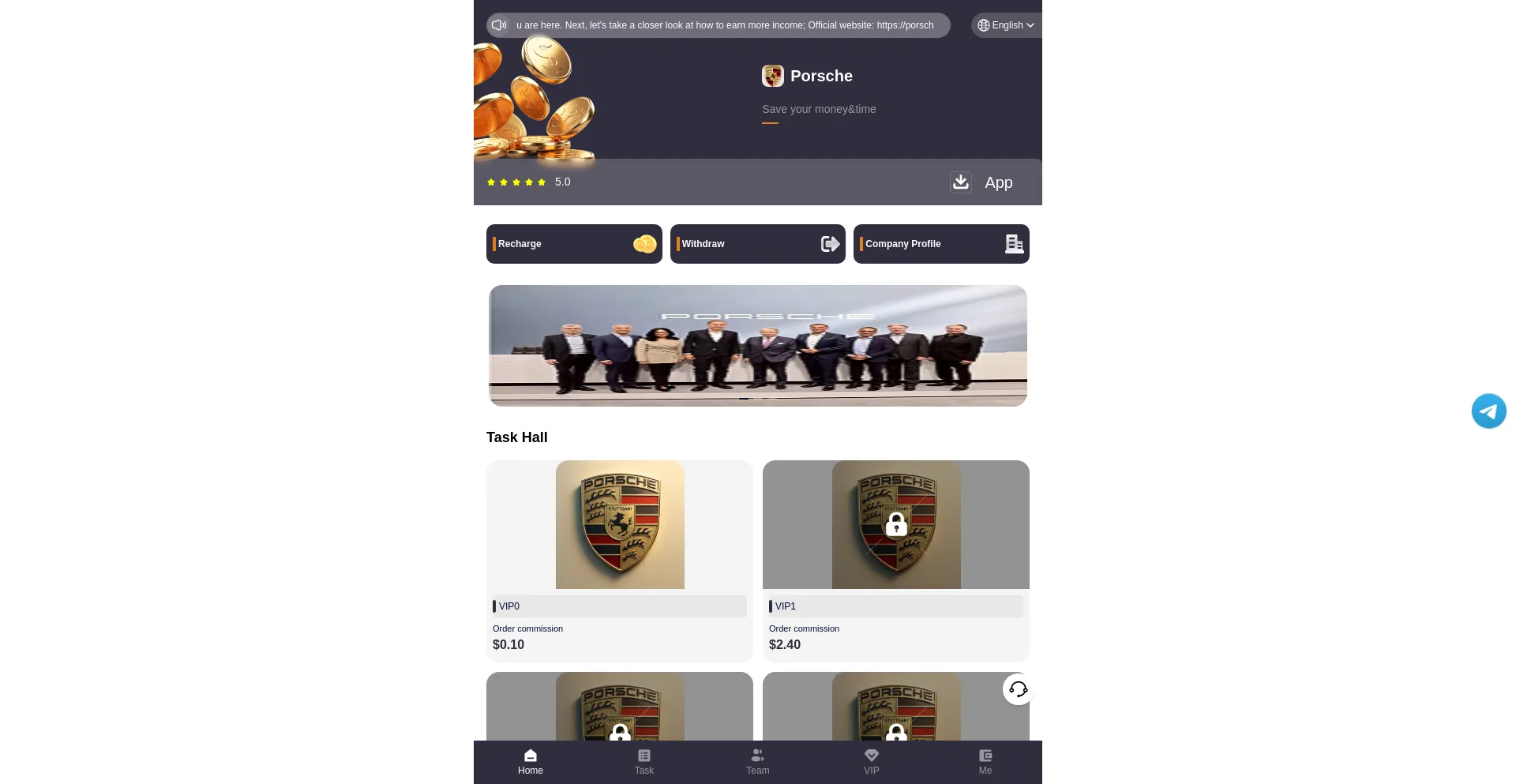 Website screenshot of Porschea.com