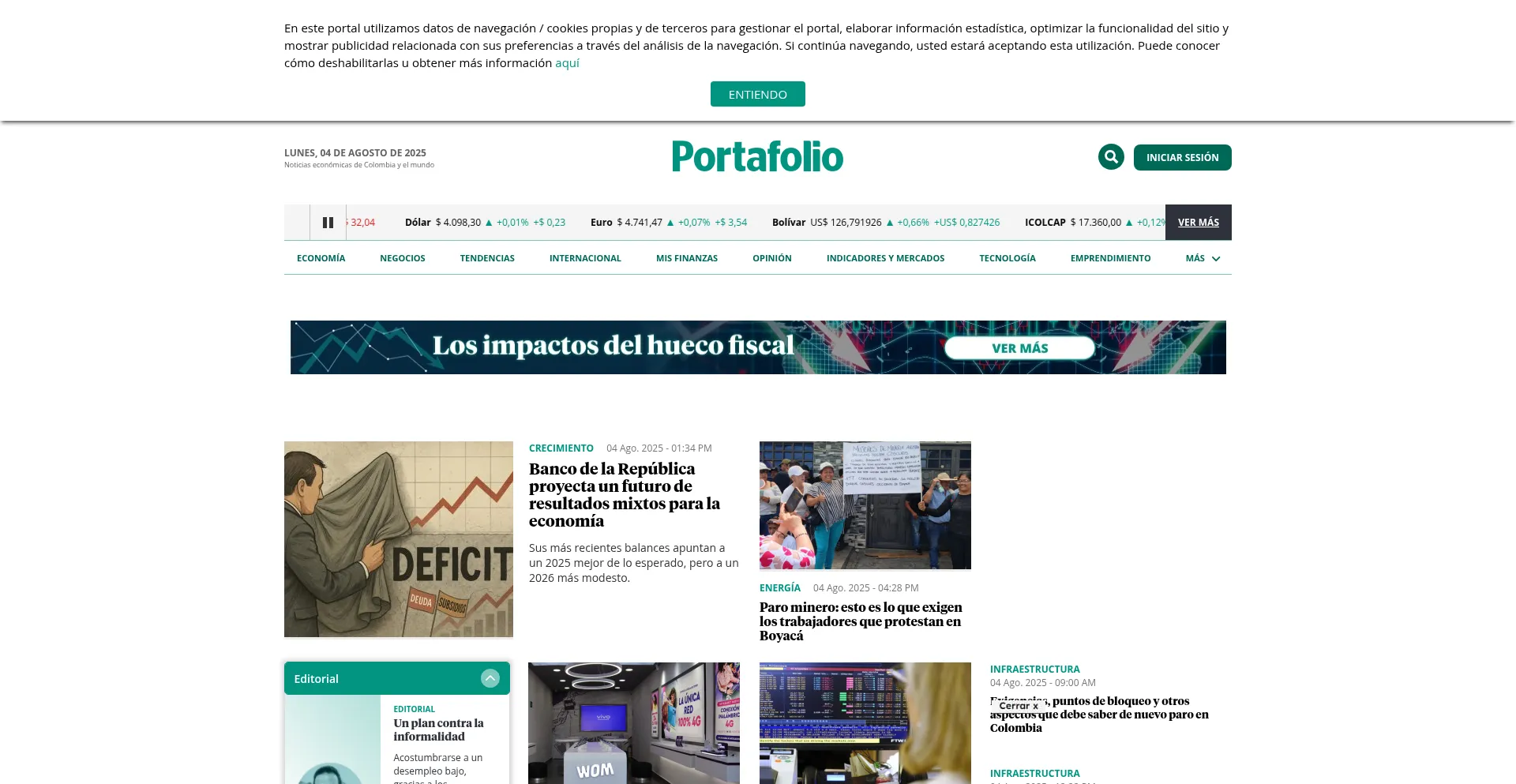 Website screenshot of Portafolio.co