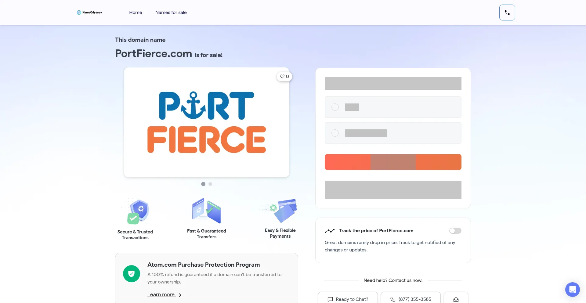 Website screenshot of Portfierce.com