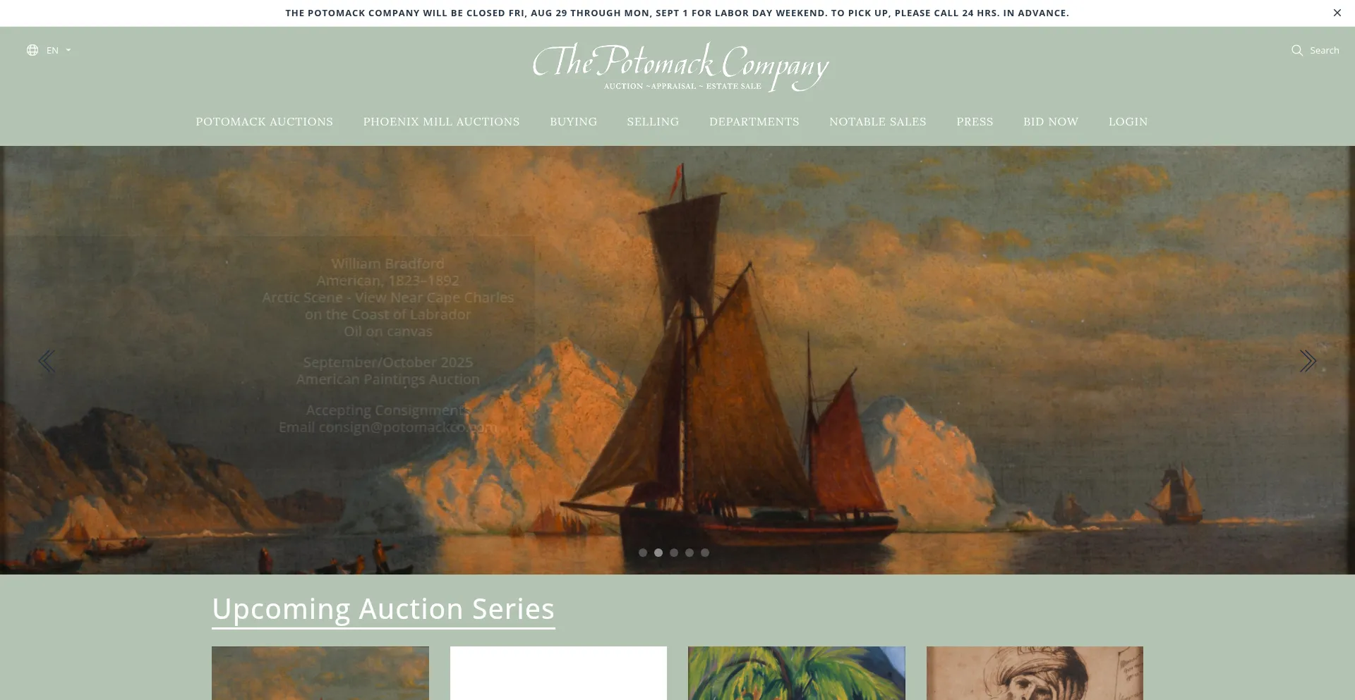 Website screenshot of Potomackcompany.com