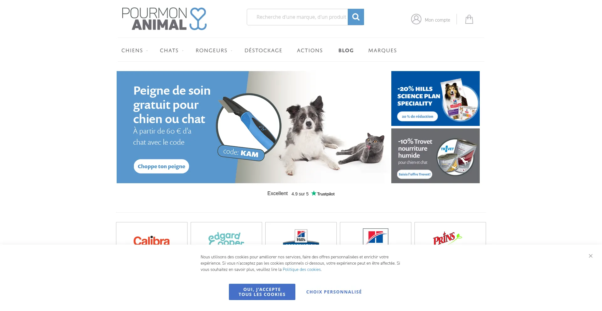 Website screenshot of Pourmonanimal.be