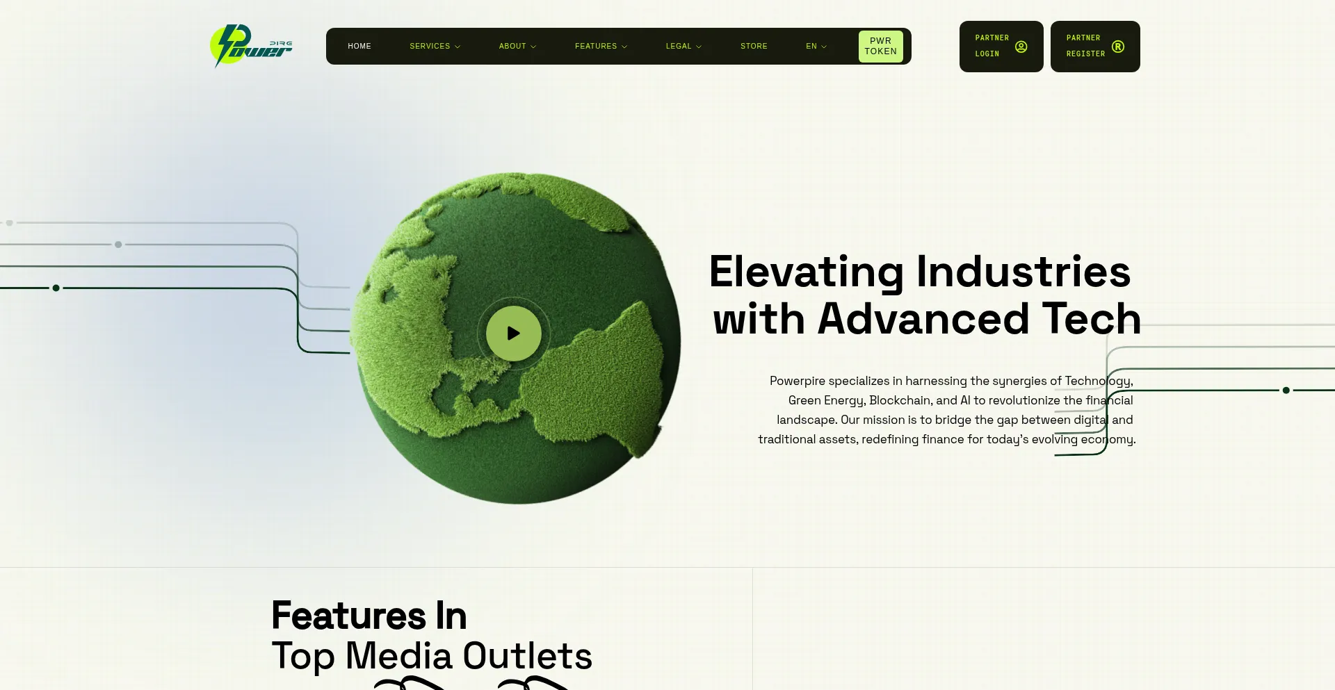 Website screenshot of Powerpire.com