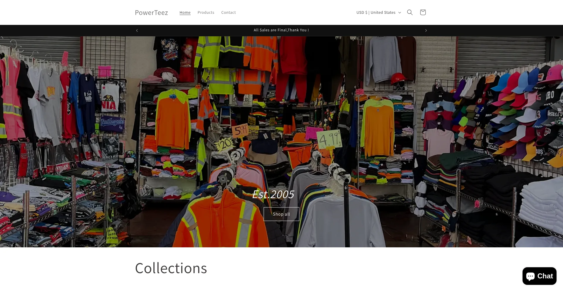 Website screenshot of Powerteez.com
