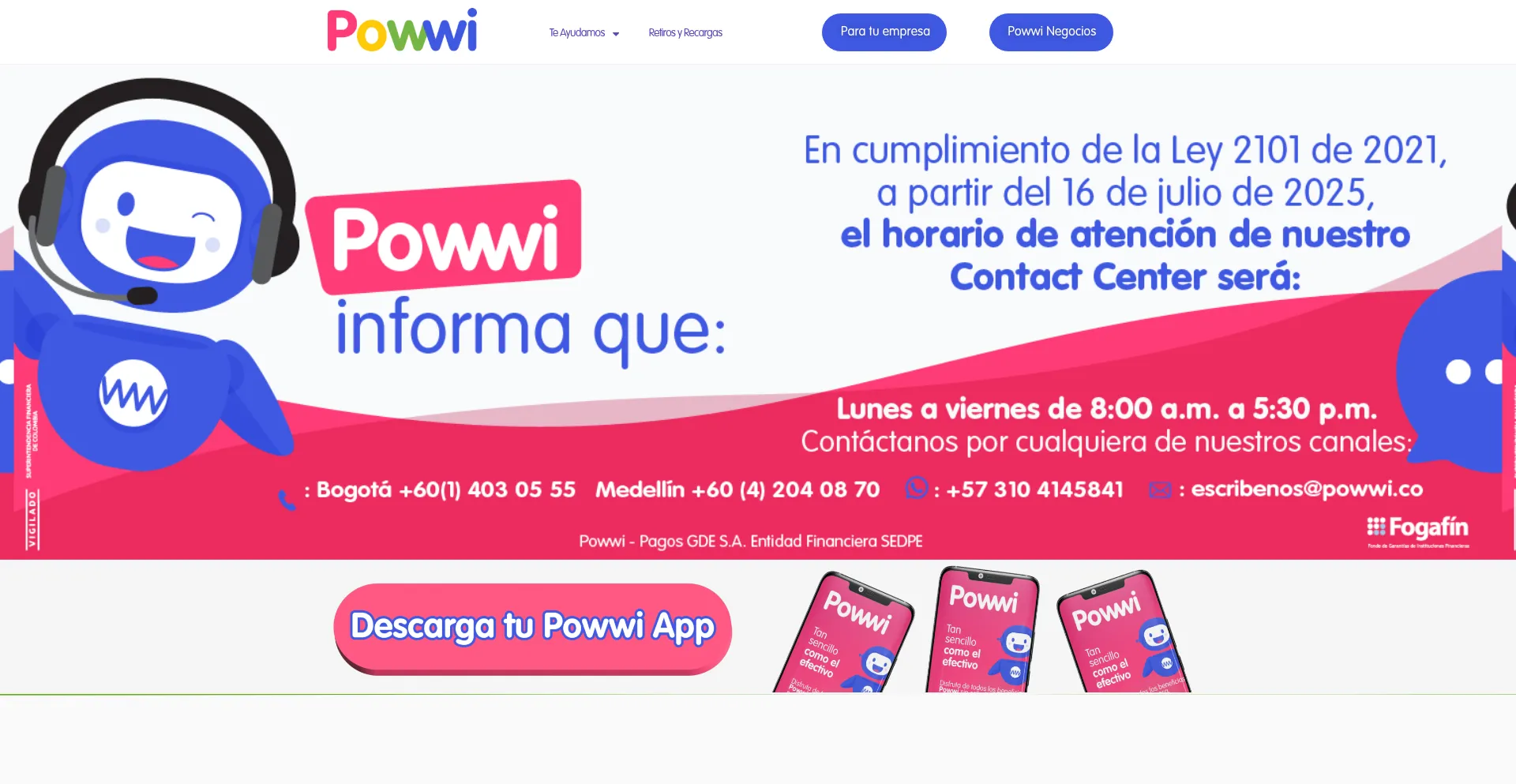 Website screenshot of Powwi.co