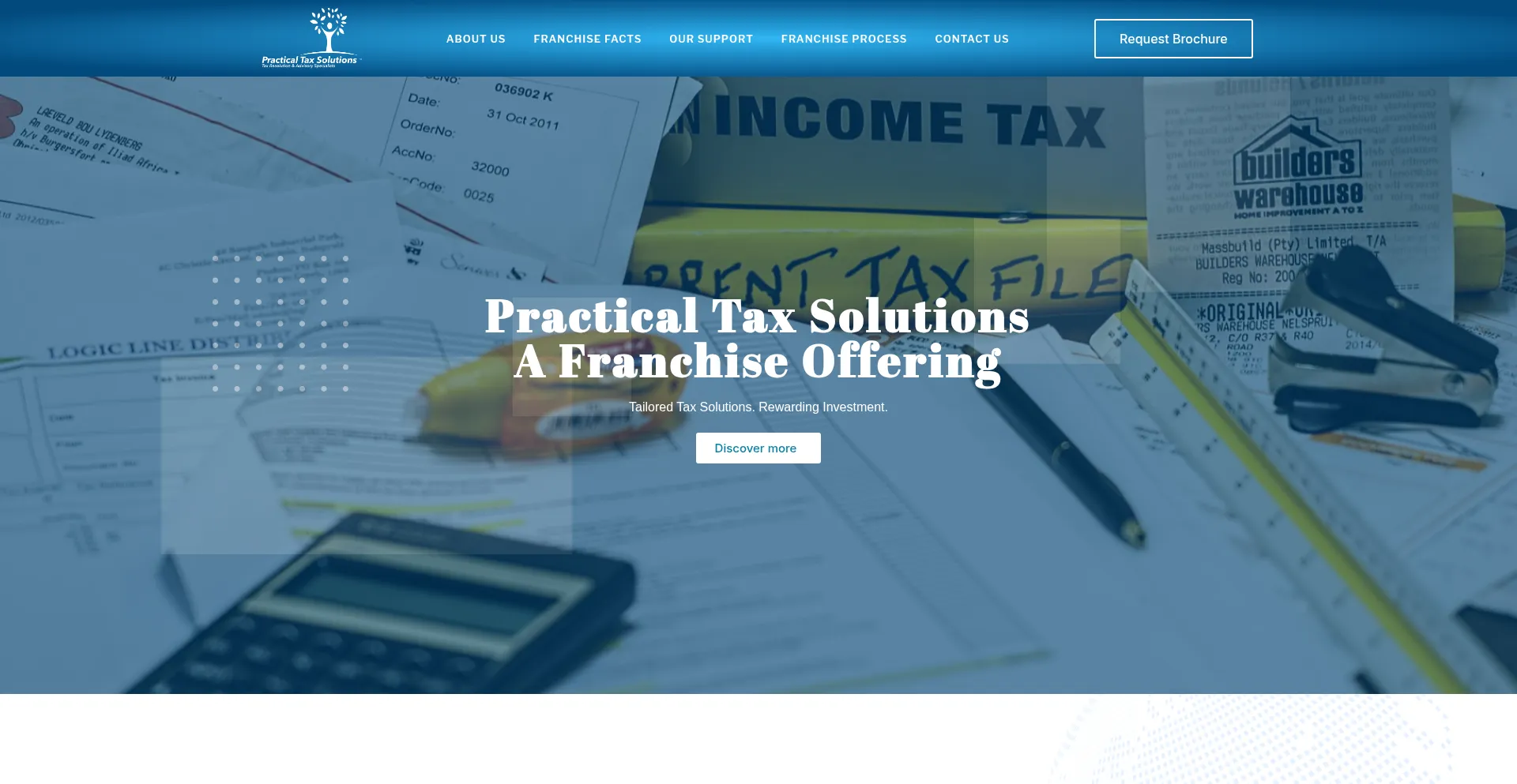 Website screenshot of Practicaltaxsolutionsfranchise.com