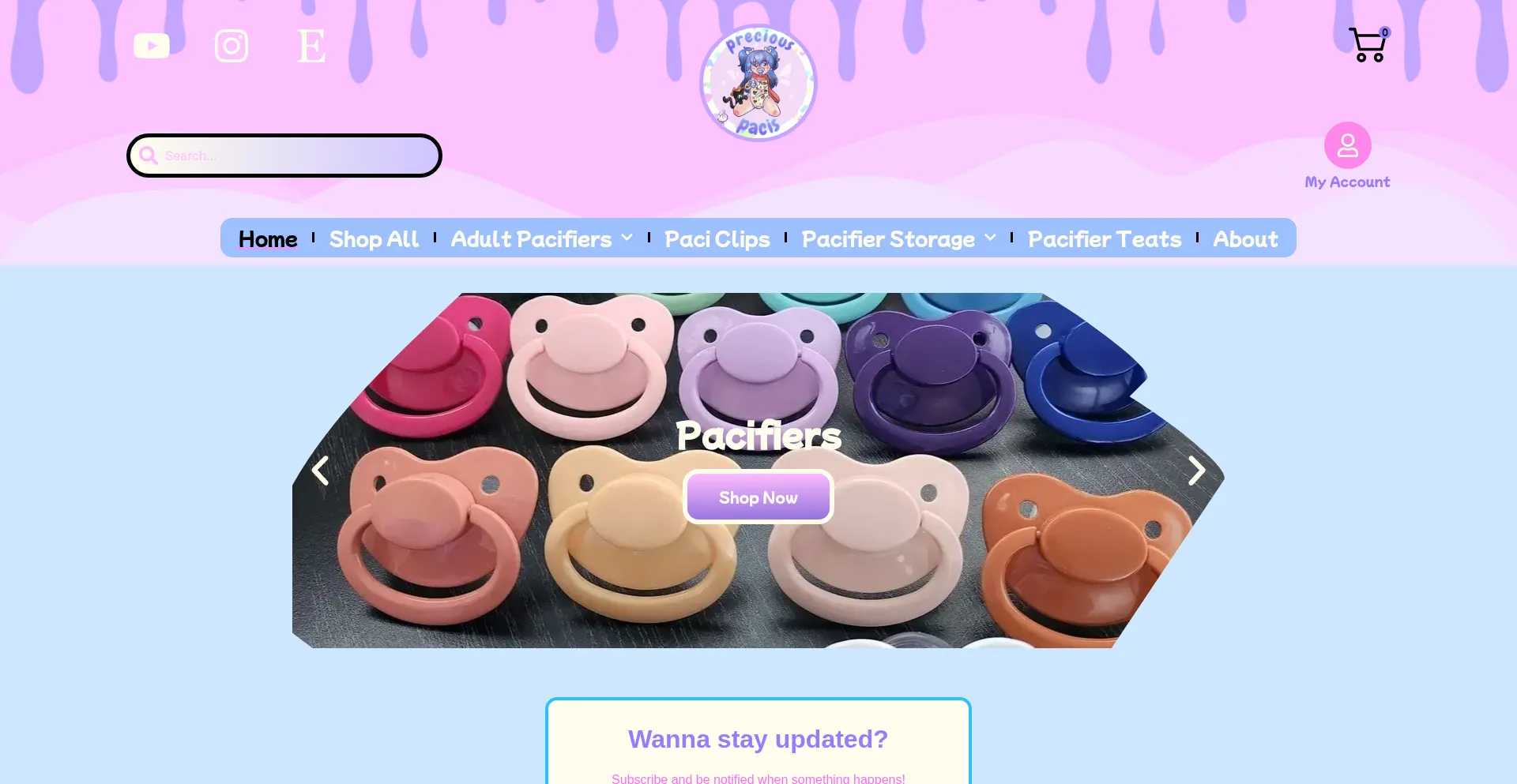 Website screenshot of Preciouspacis.co.uk
