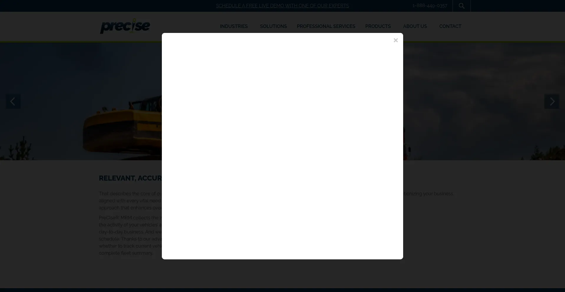 Website screenshot of Precisemrm.com