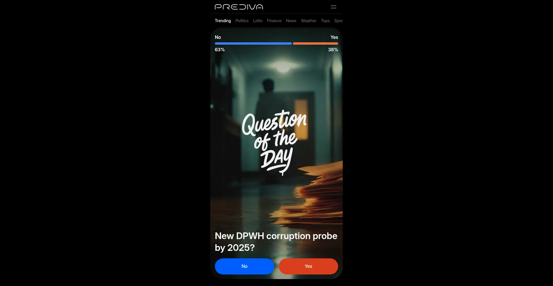 Website screenshot of Prediva.com
