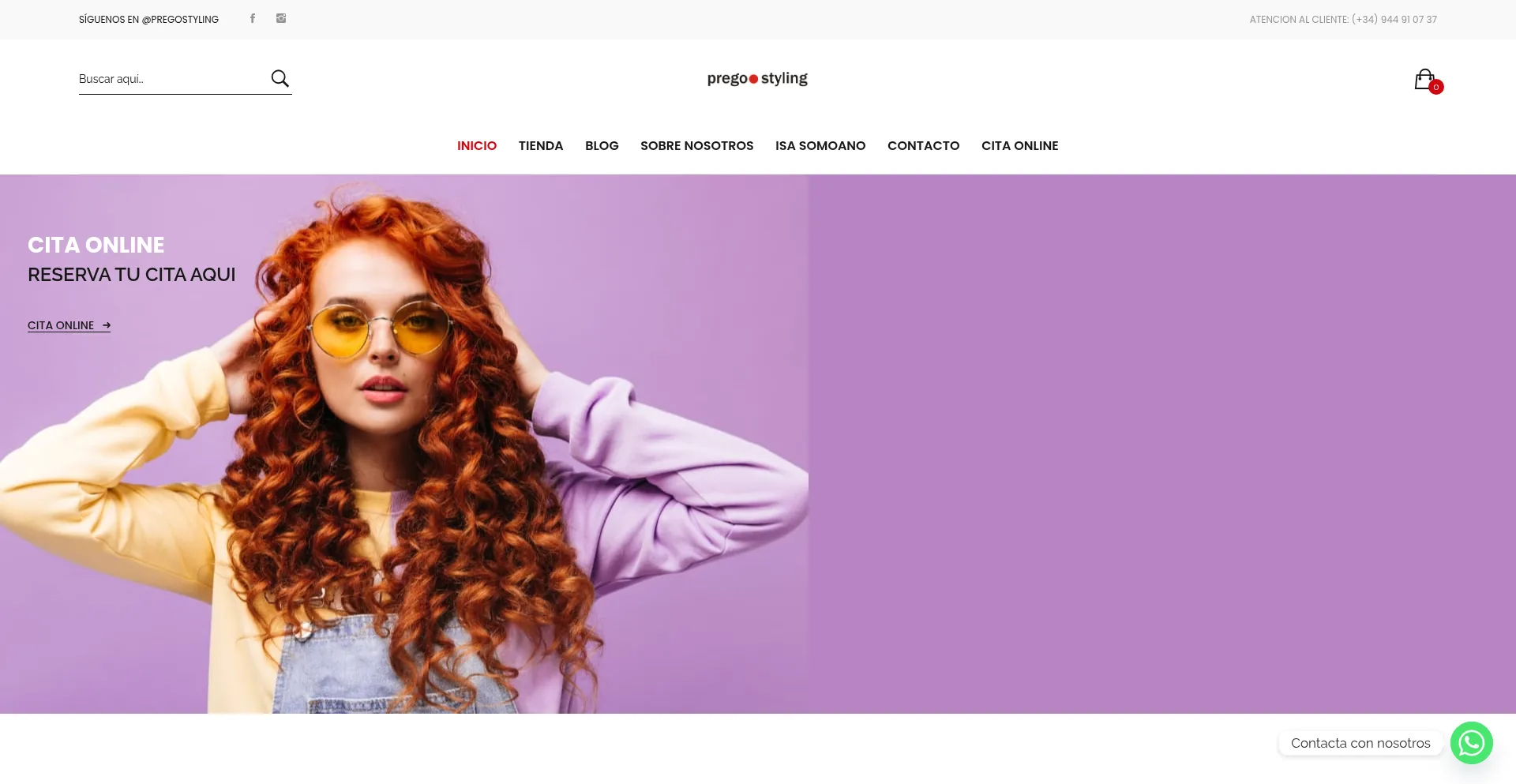 Website screenshot of Pregostyling.com