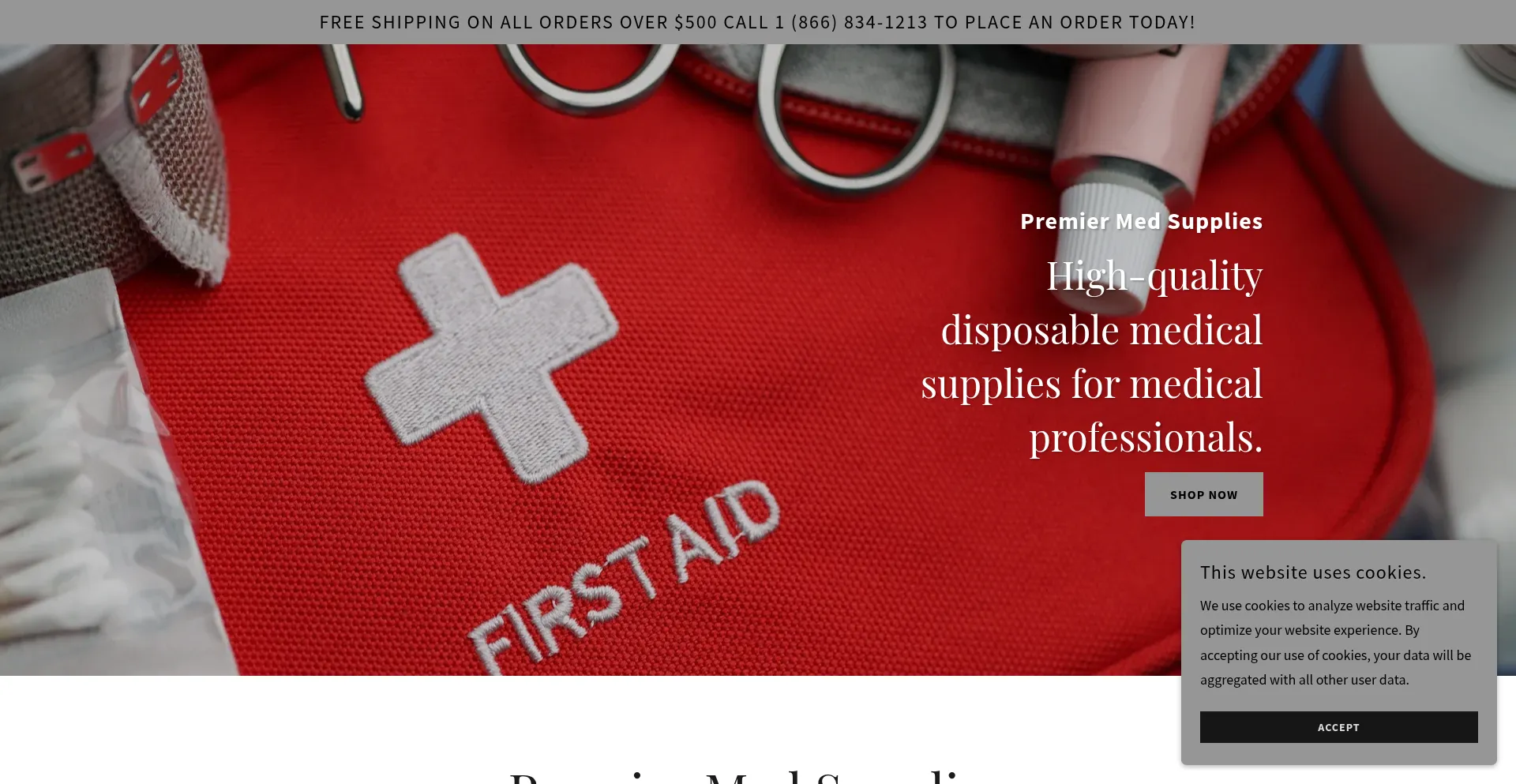 Website screenshot of Premiermedsupplies.com