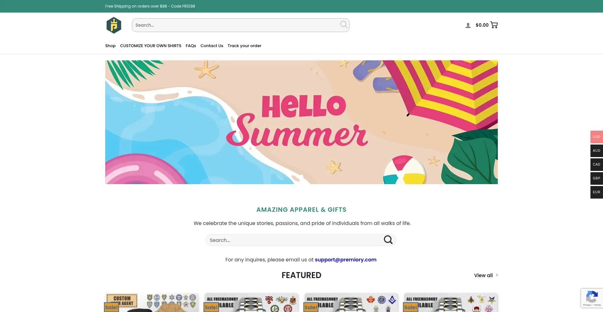 Website screenshot of Premiory.com