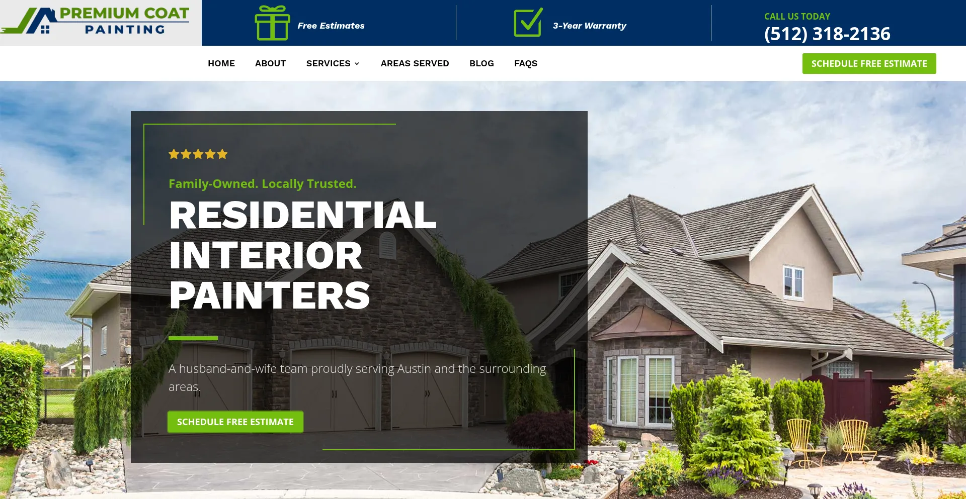 Website screenshot of Premiumcoatpainting.com