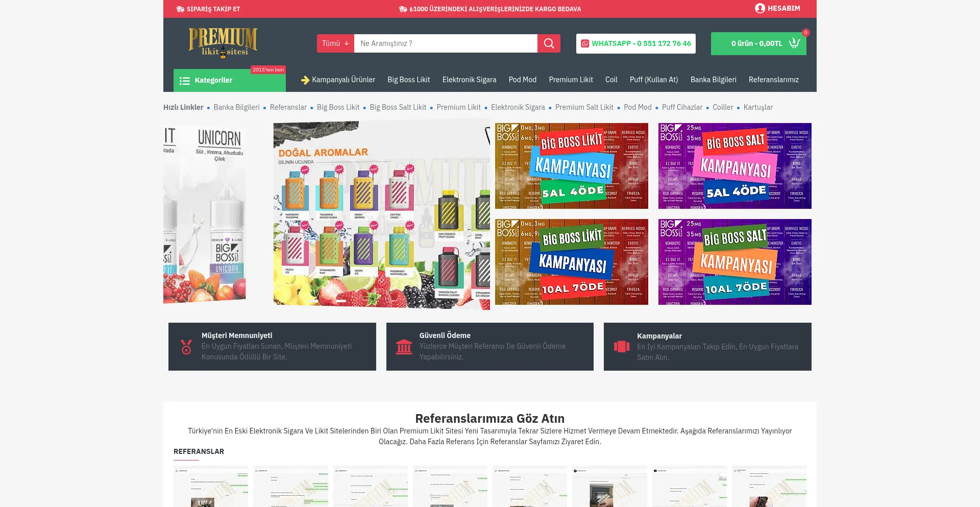 Website screenshot of Premiumlikitsitesi.net