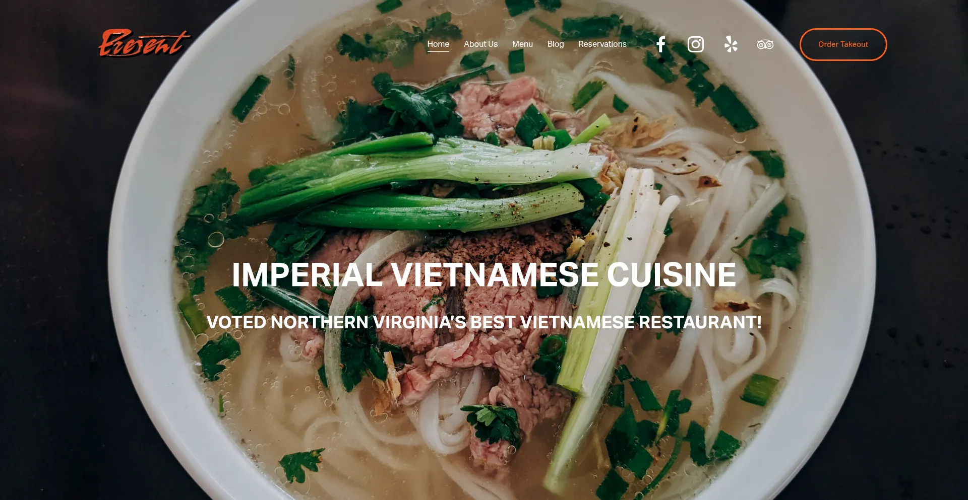 Presentrestaurant.com Screenshot