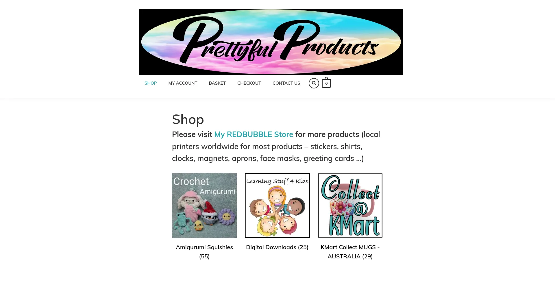 Website screenshot of Prettyfulproducts.com.au