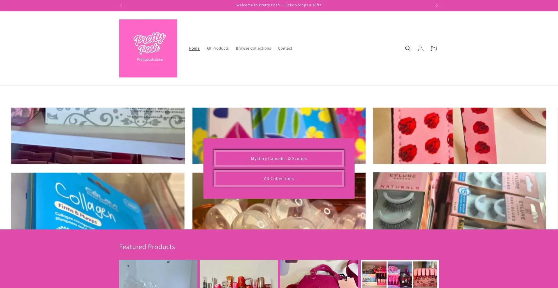 Website screenshot of Prettyposh.store