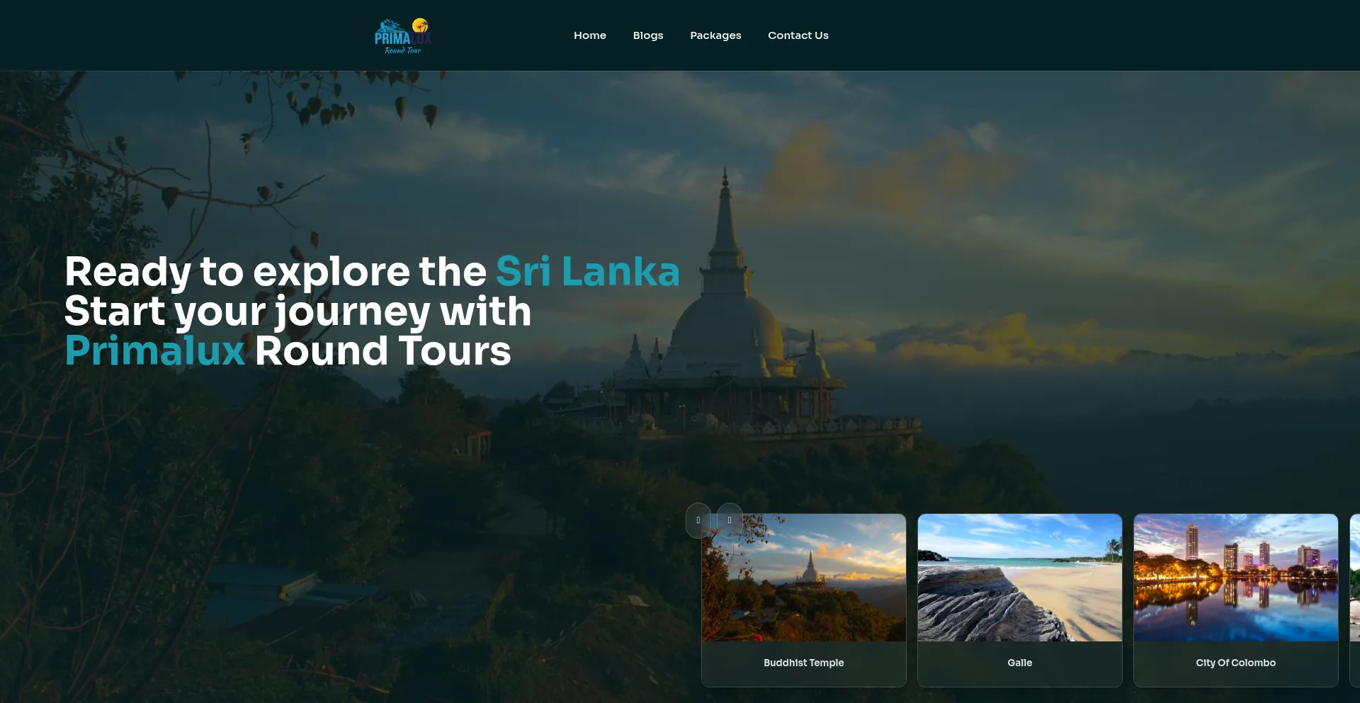 Website screenshot of Primaluxroundtour.com