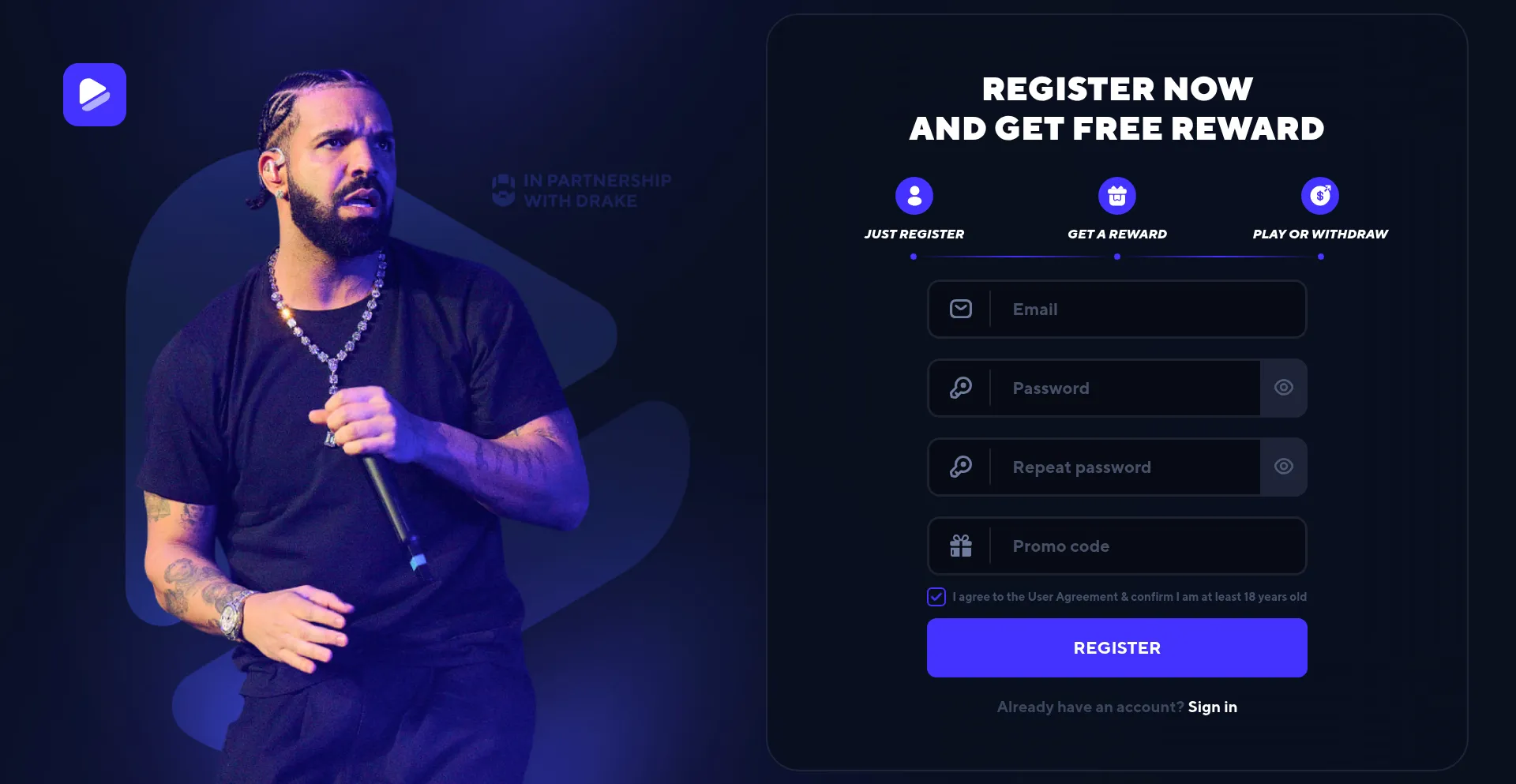 Website screenshot of Primedrake.com
