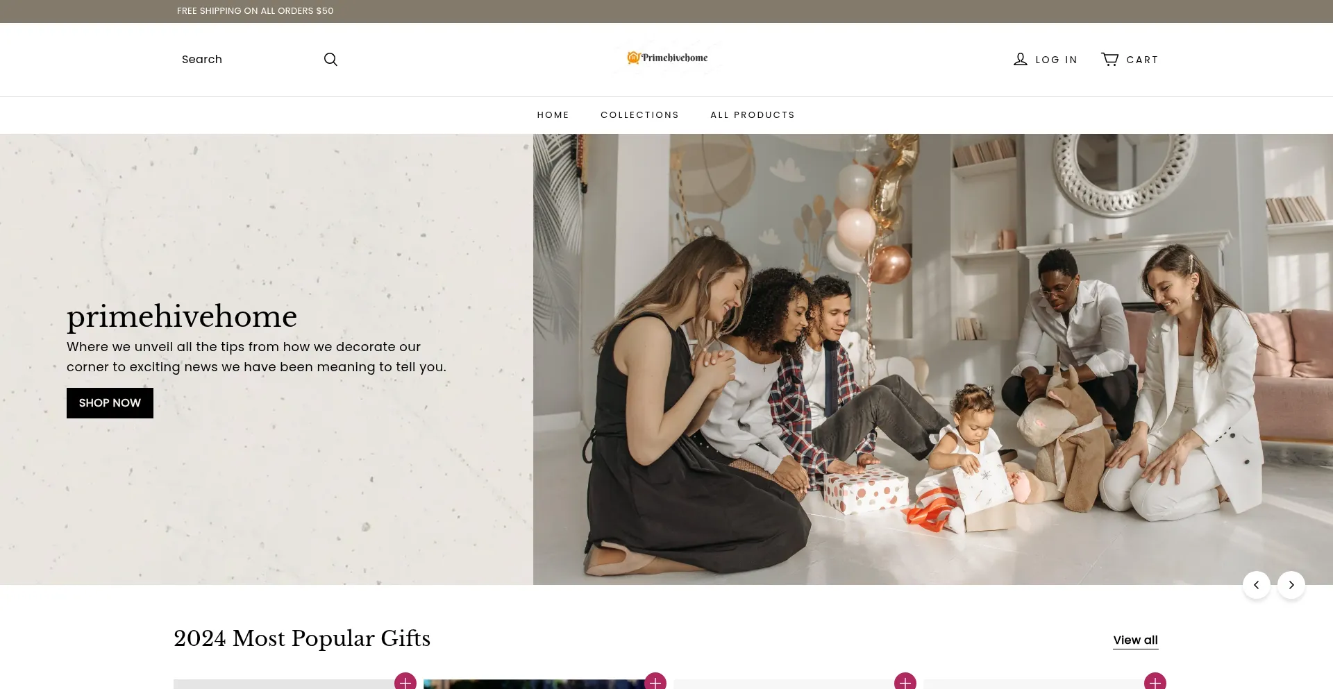 Website screenshot of Primehivehome.com