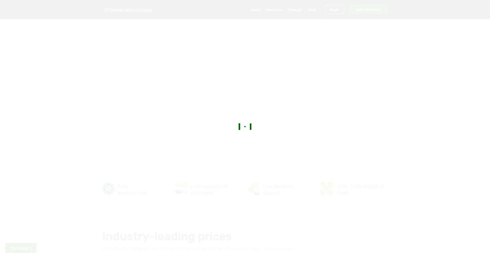Website screenshot of Primetrustglobalfx.com