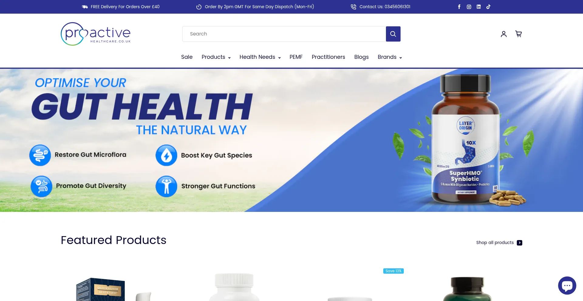 Website screenshot of Proactivehealthcare.co.uk