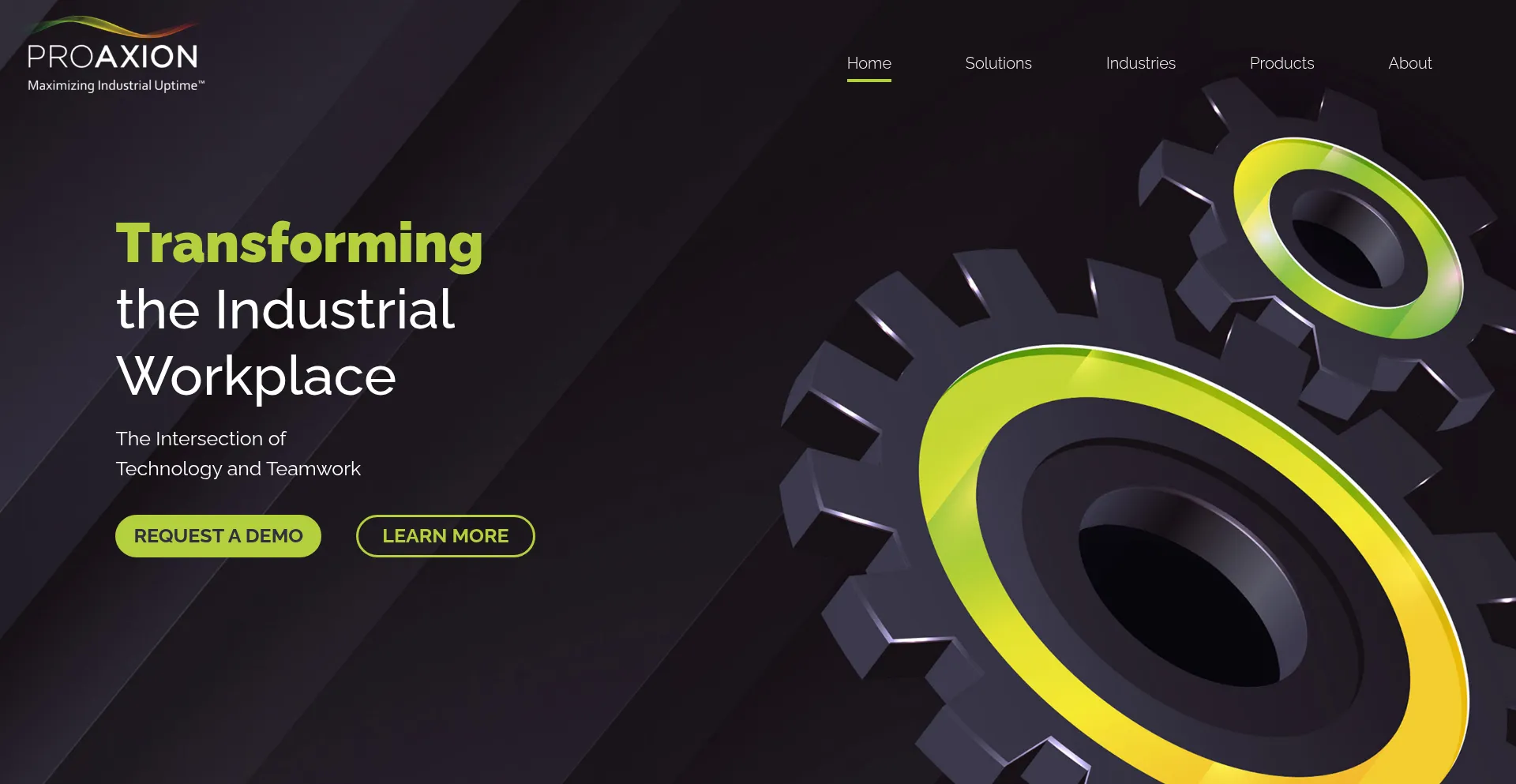 Website screenshot of Proaxion.io