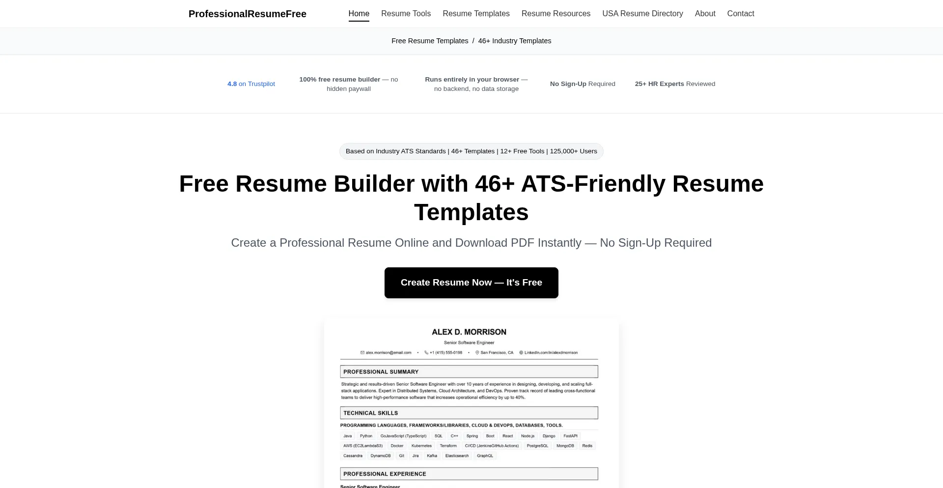 Professionalresumefree.com