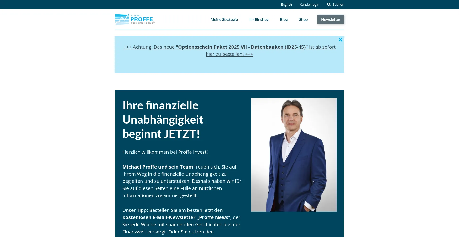 Proffeinvest.de Screenshot