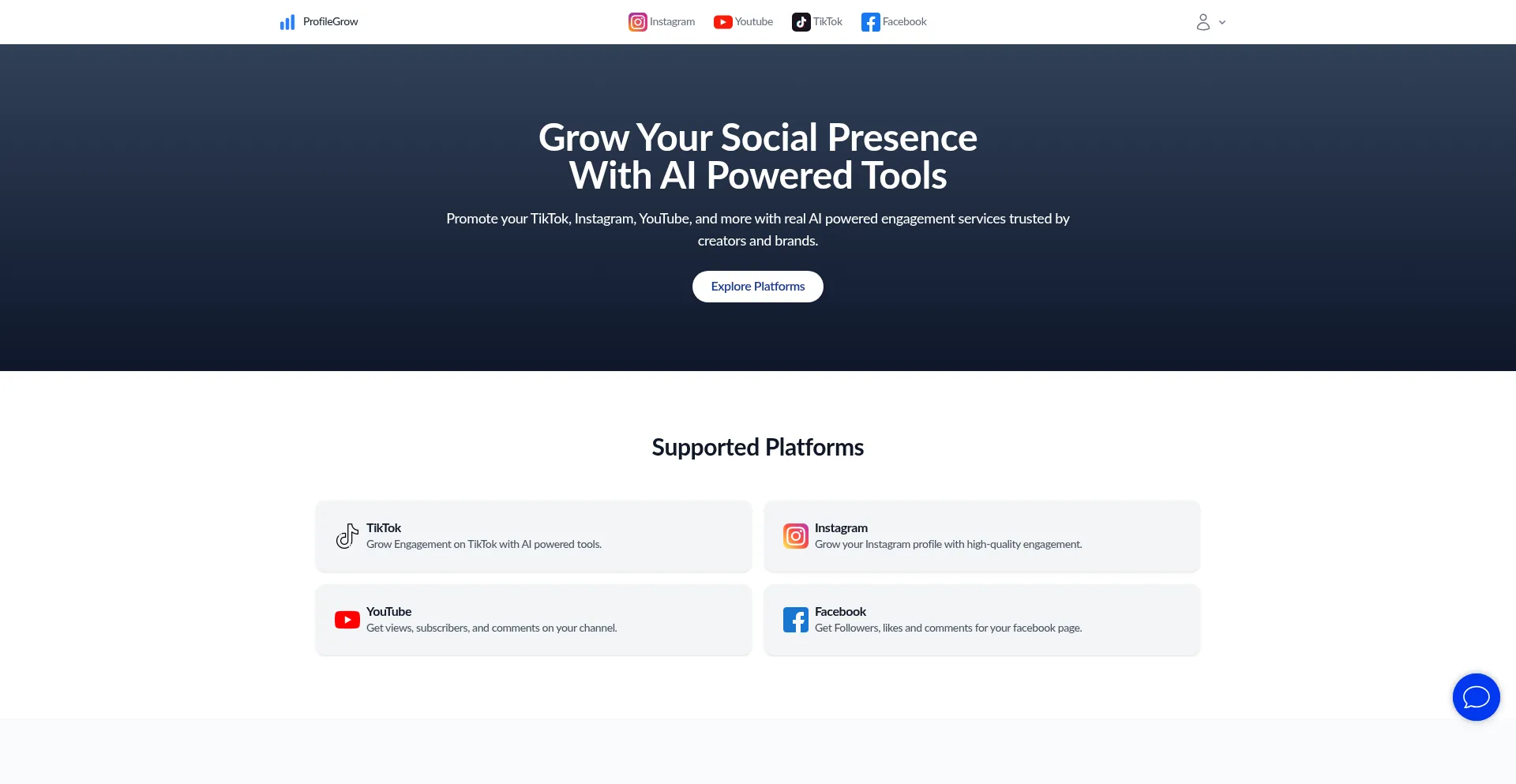 Profilegrow.com Screenshot