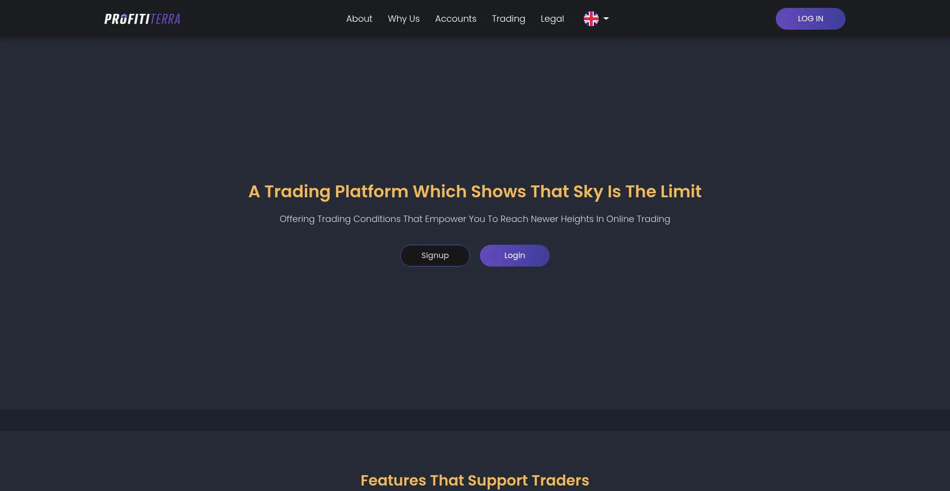 Website screenshot of Profititerra.co