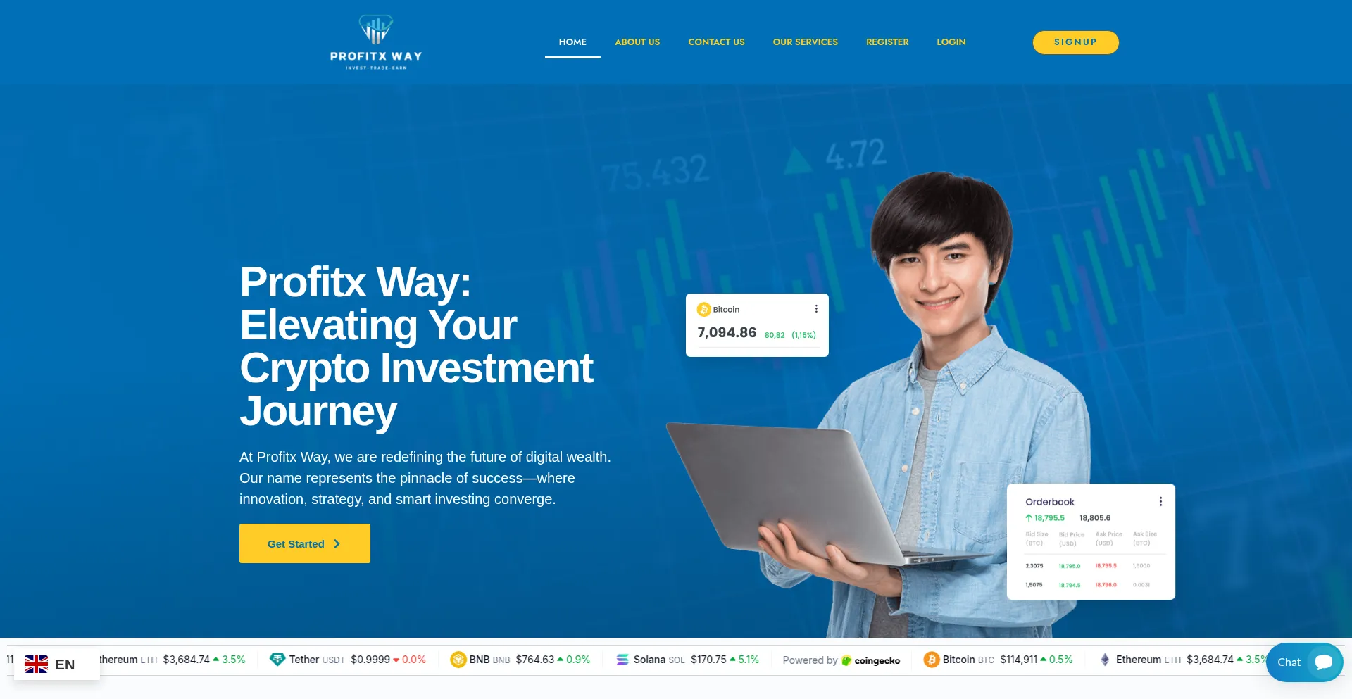 Website screenshot of Profitxway.online
