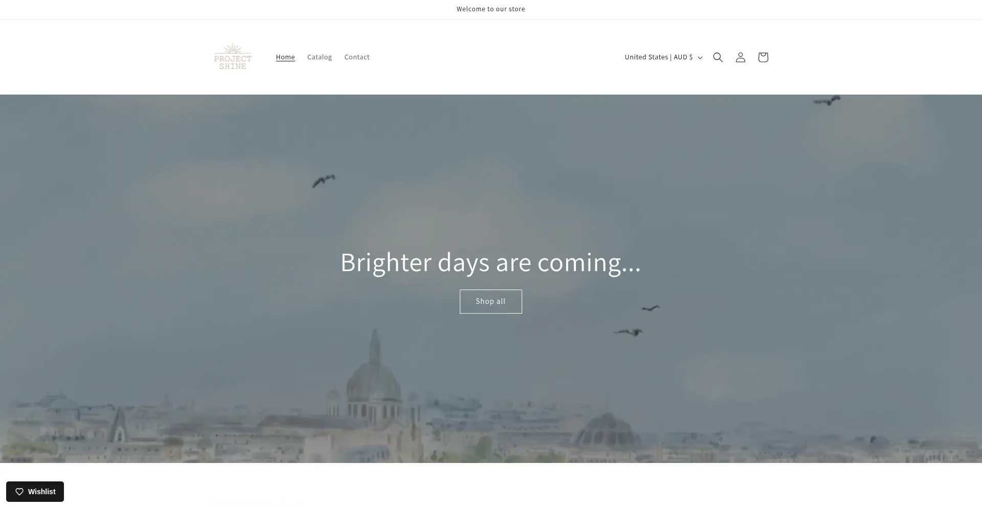 Website screenshot of Projectshine.co