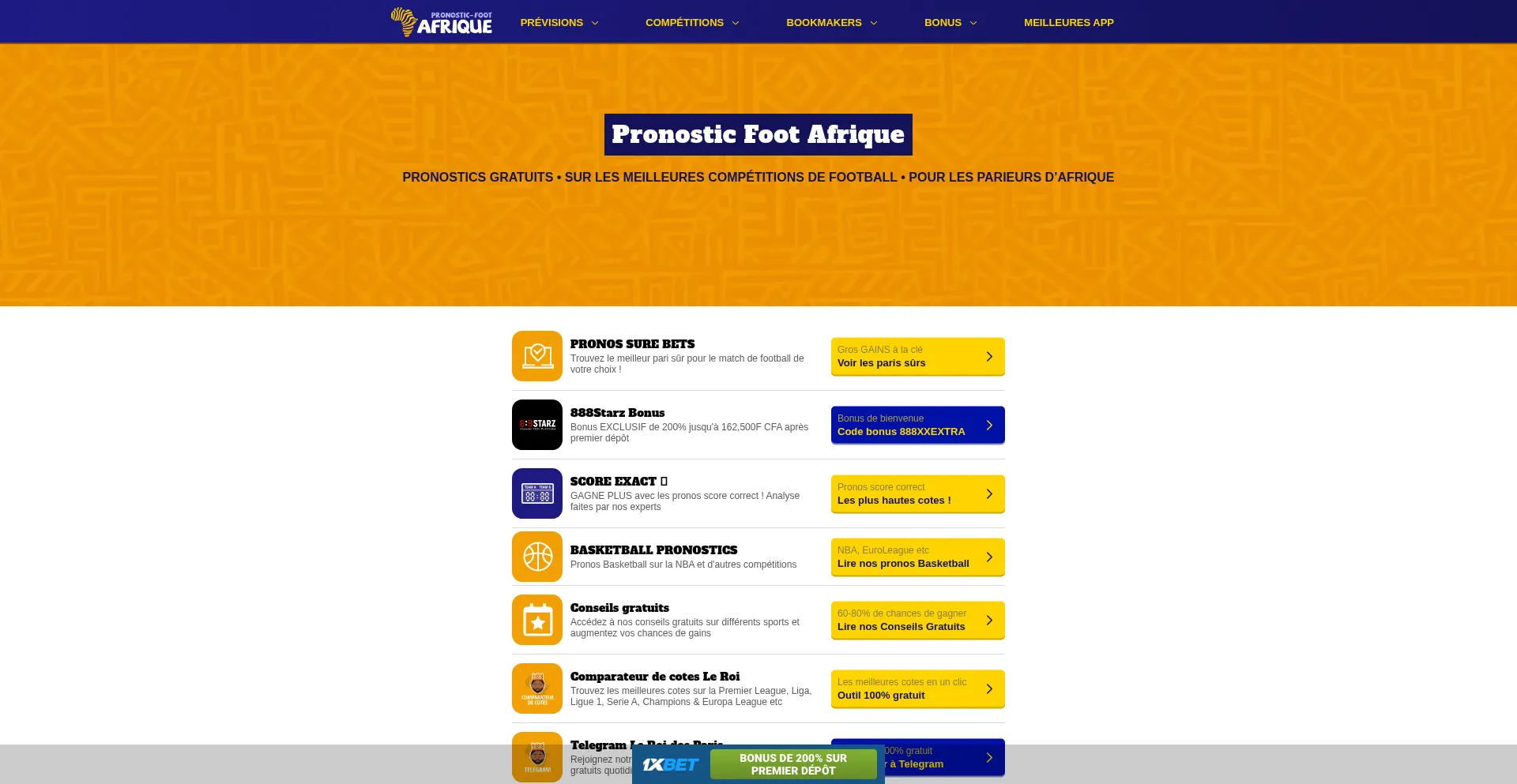 Pronostic-foot-afrique.com Screenshot