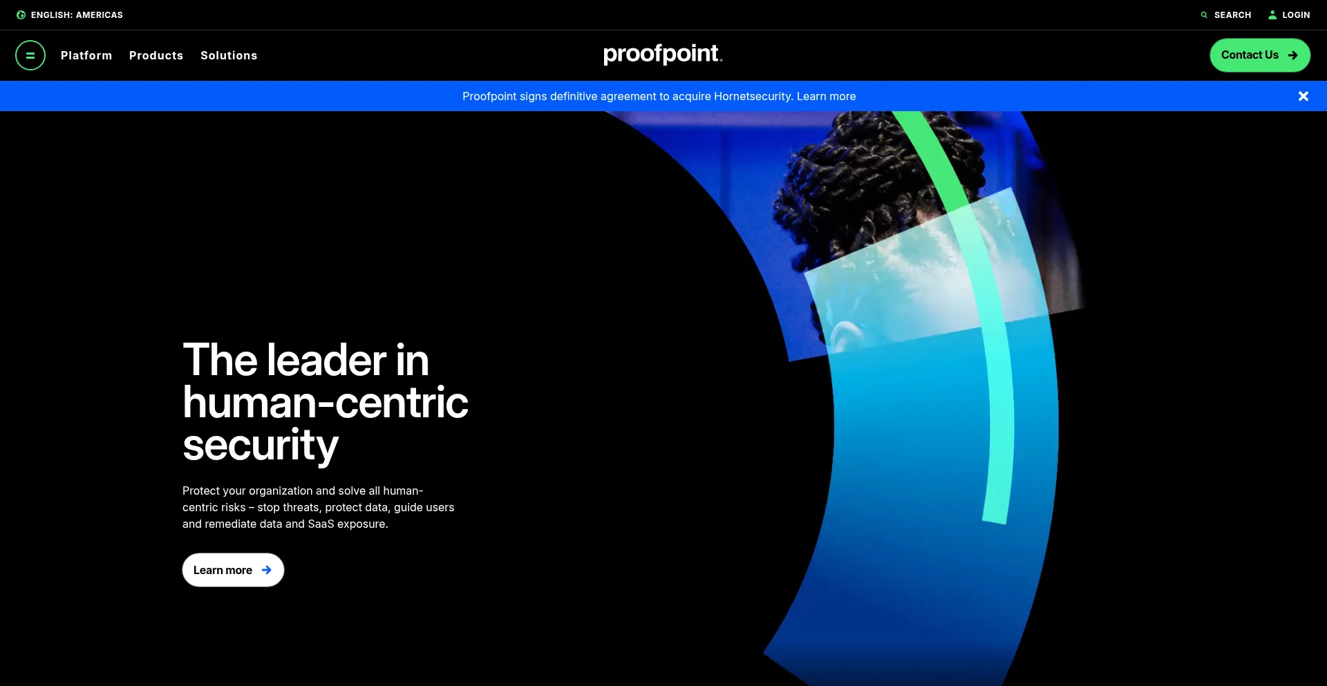 Website screenshot of Proofpointessentials.com