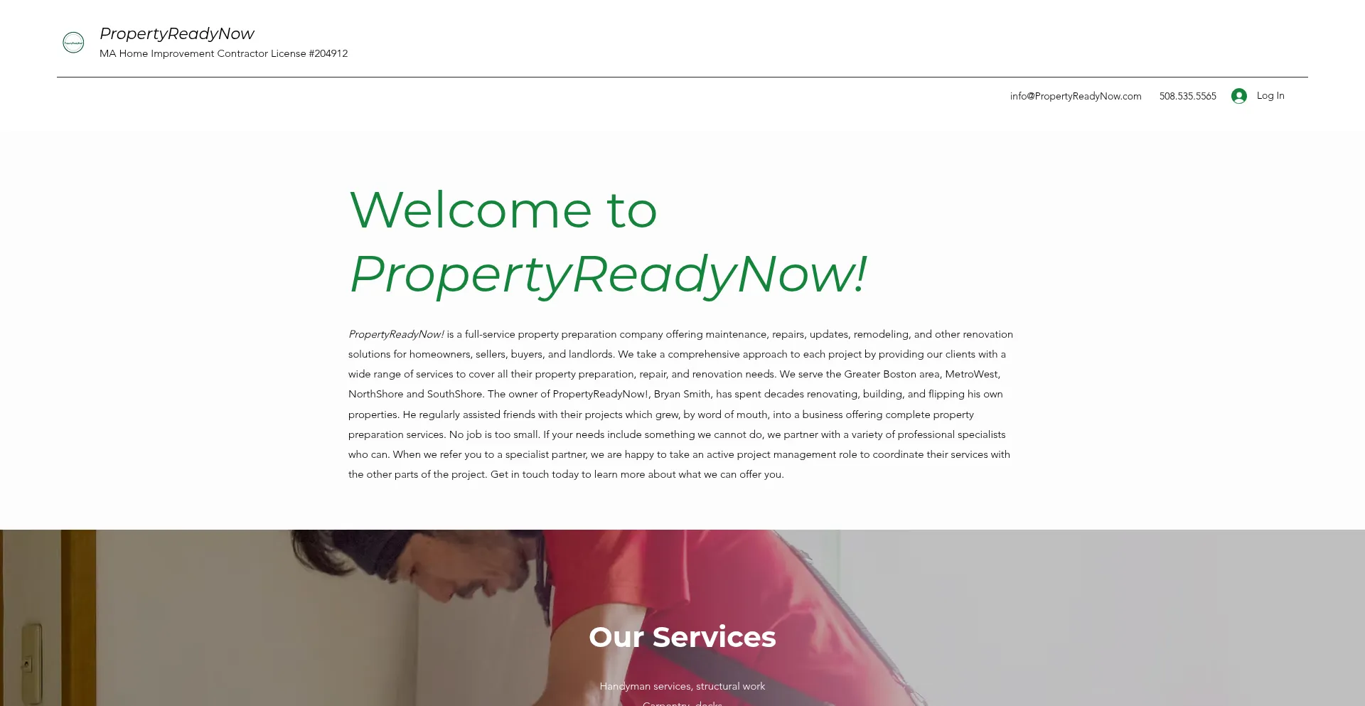 Website screenshot of Propertyreadynow.com