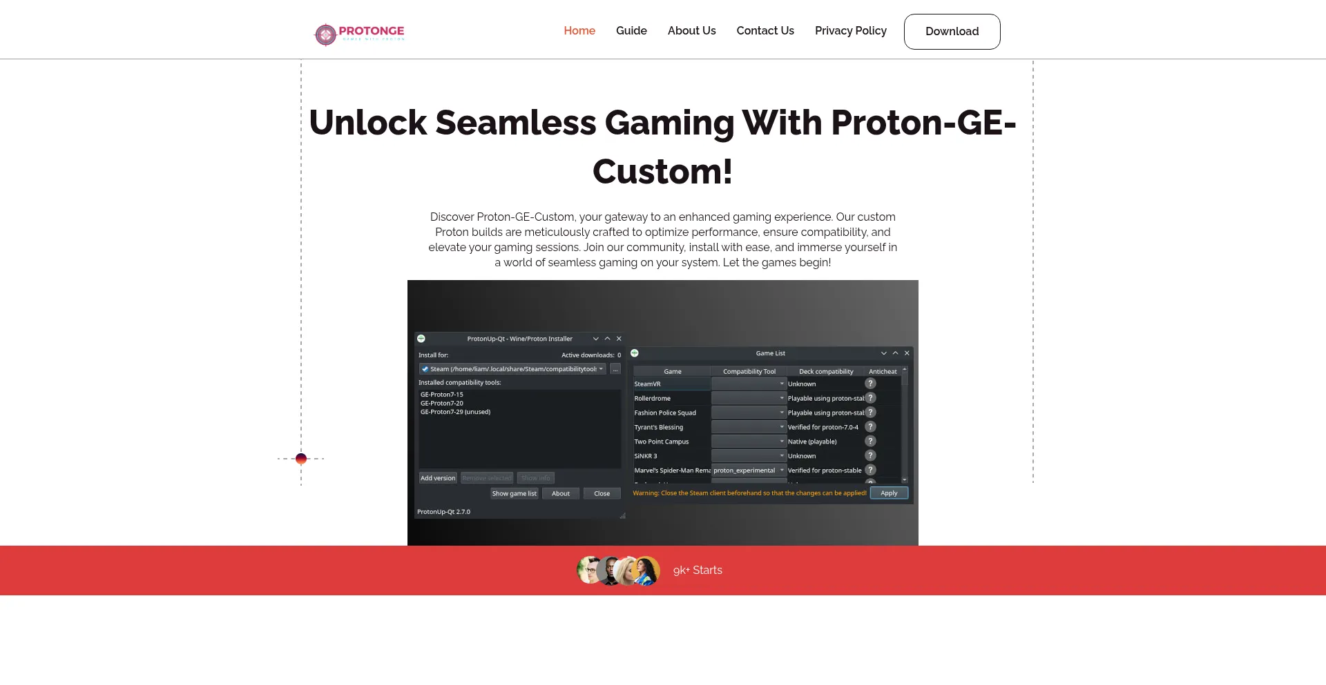 Website screenshot of Protonge.com