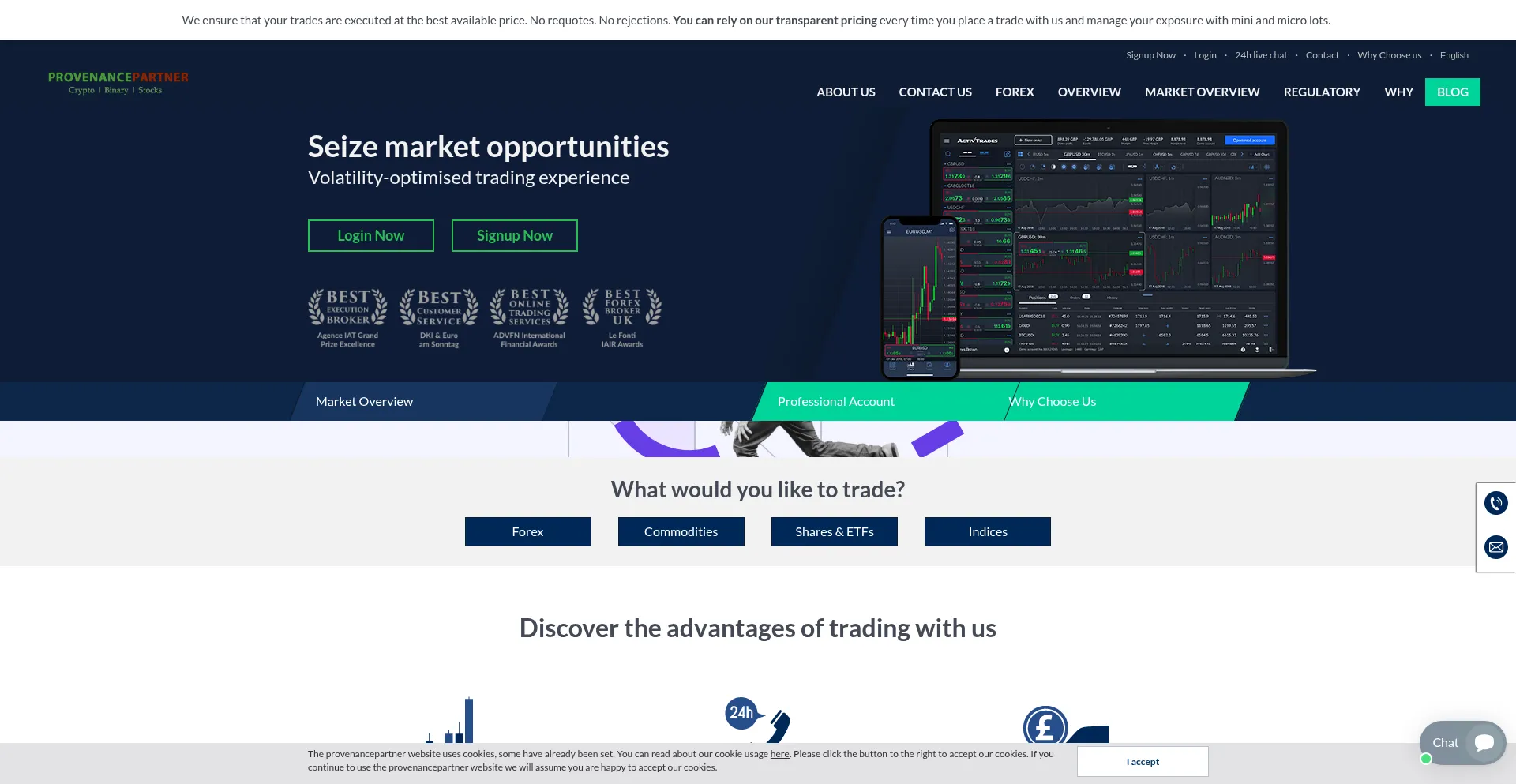 Website screenshot of Provenancepartner.com