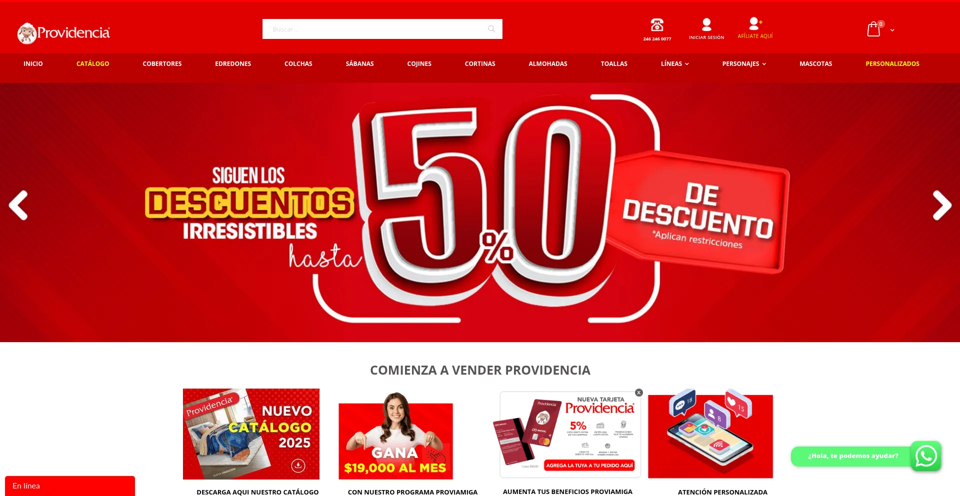 Website screenshot of Proviamiga.com