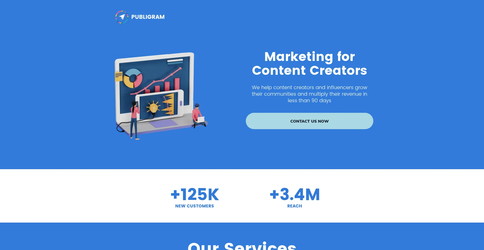 Website screenshot of Publigramagency.com