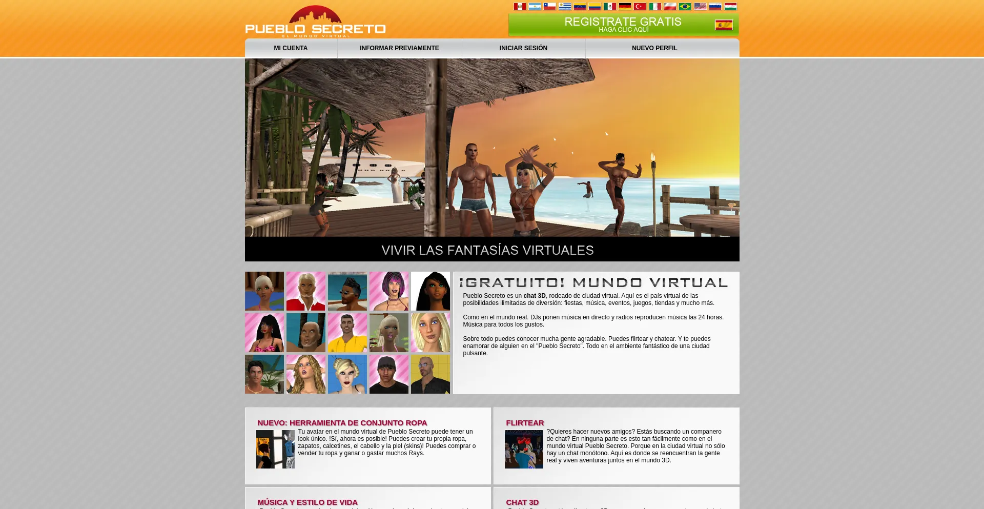 Website screenshot of Pueblosecreto.com