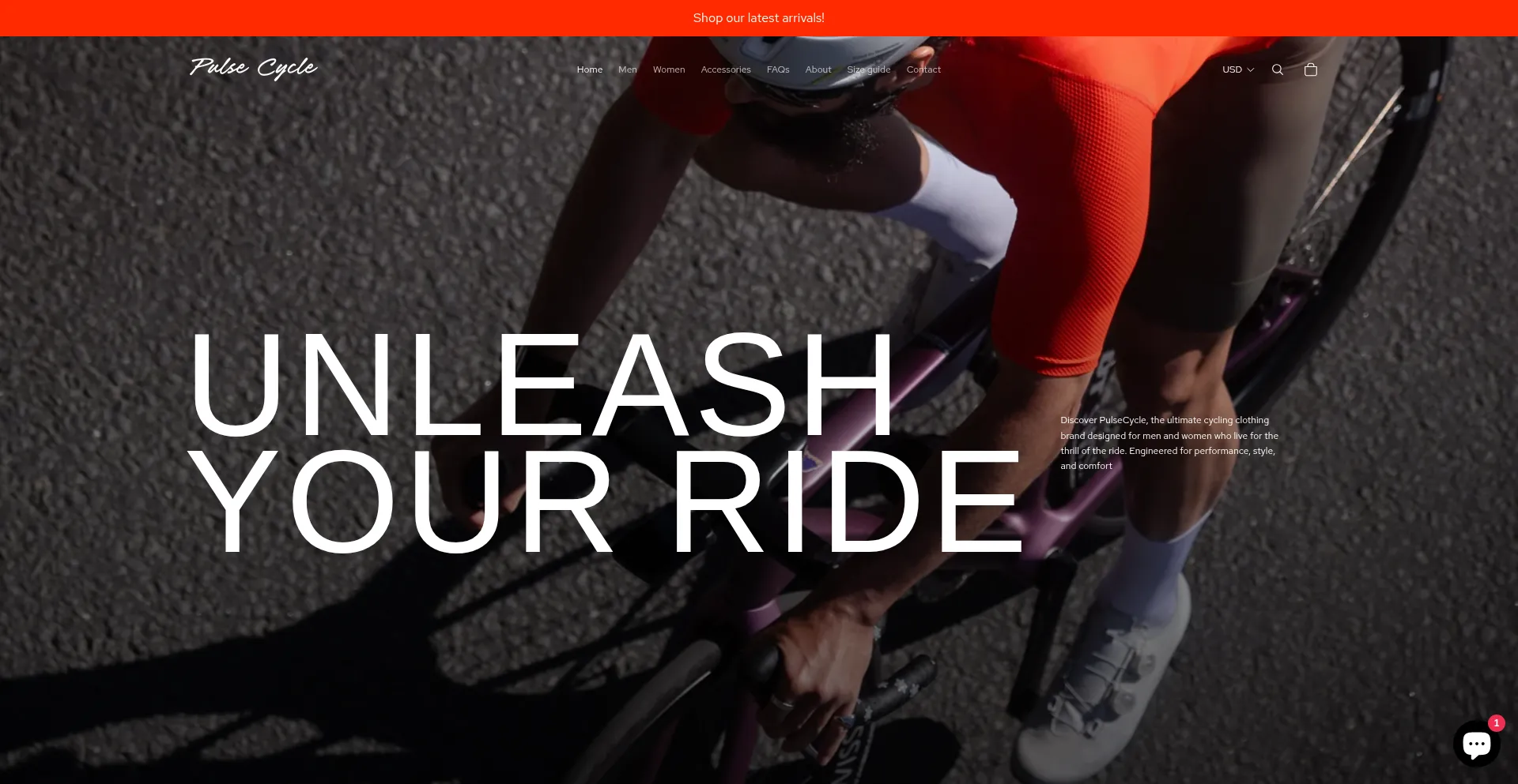 Website screenshot of Pulsecycle.shop