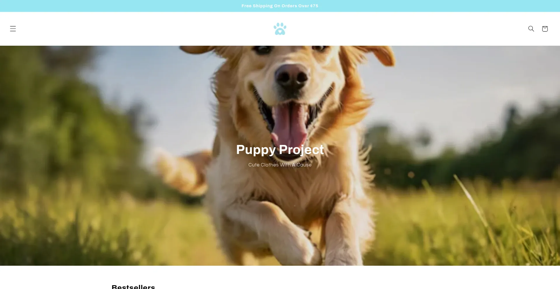 Website screenshot of Puppyproject.co