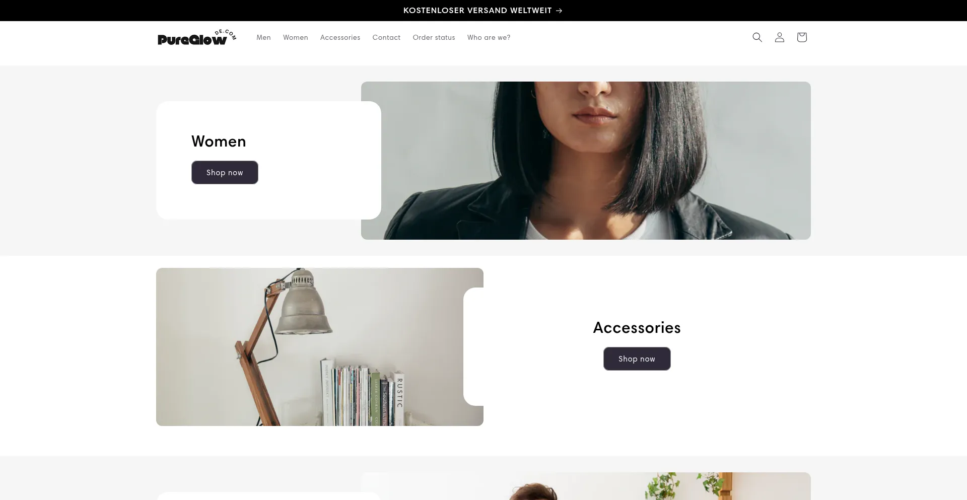 Website screenshot of Pureglowde.com