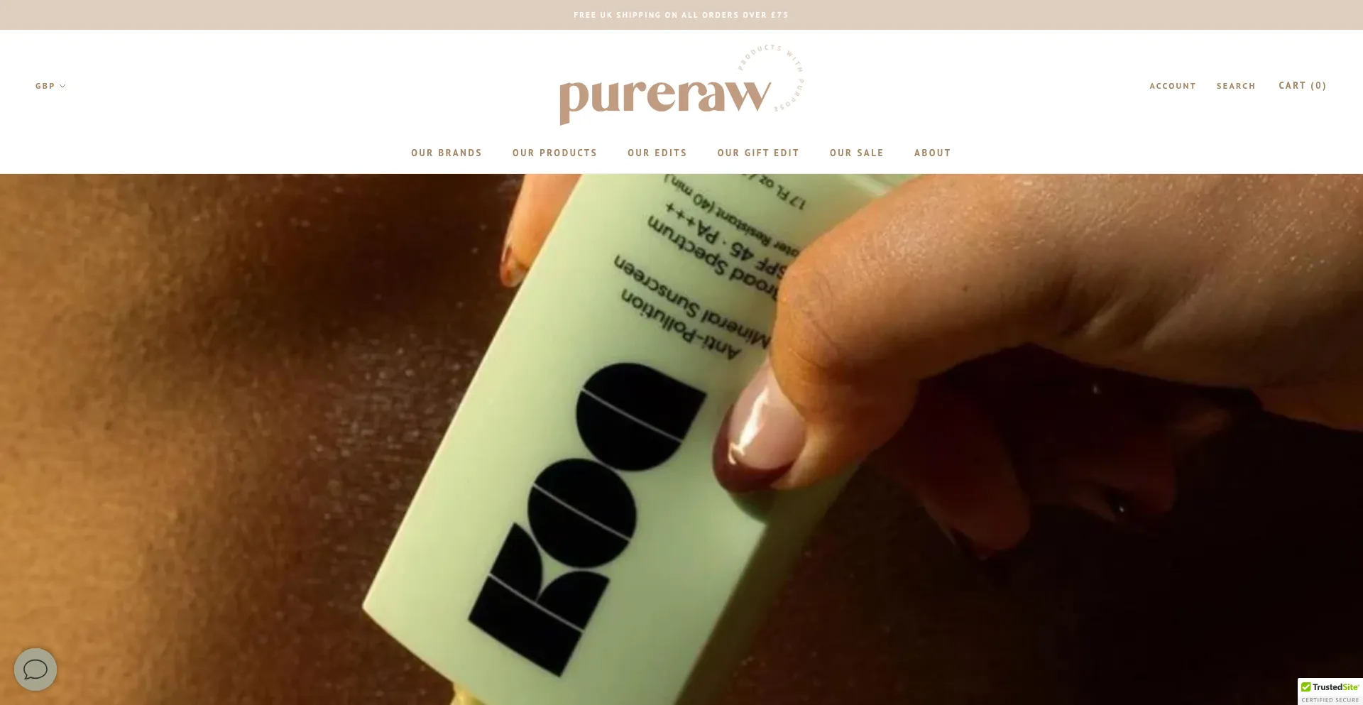 Website screenshot of Purerawshop.com