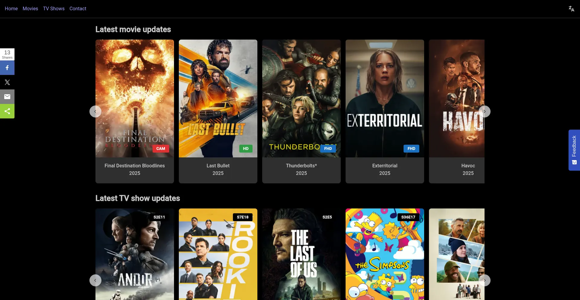 Website screenshot of Q62movies.ws