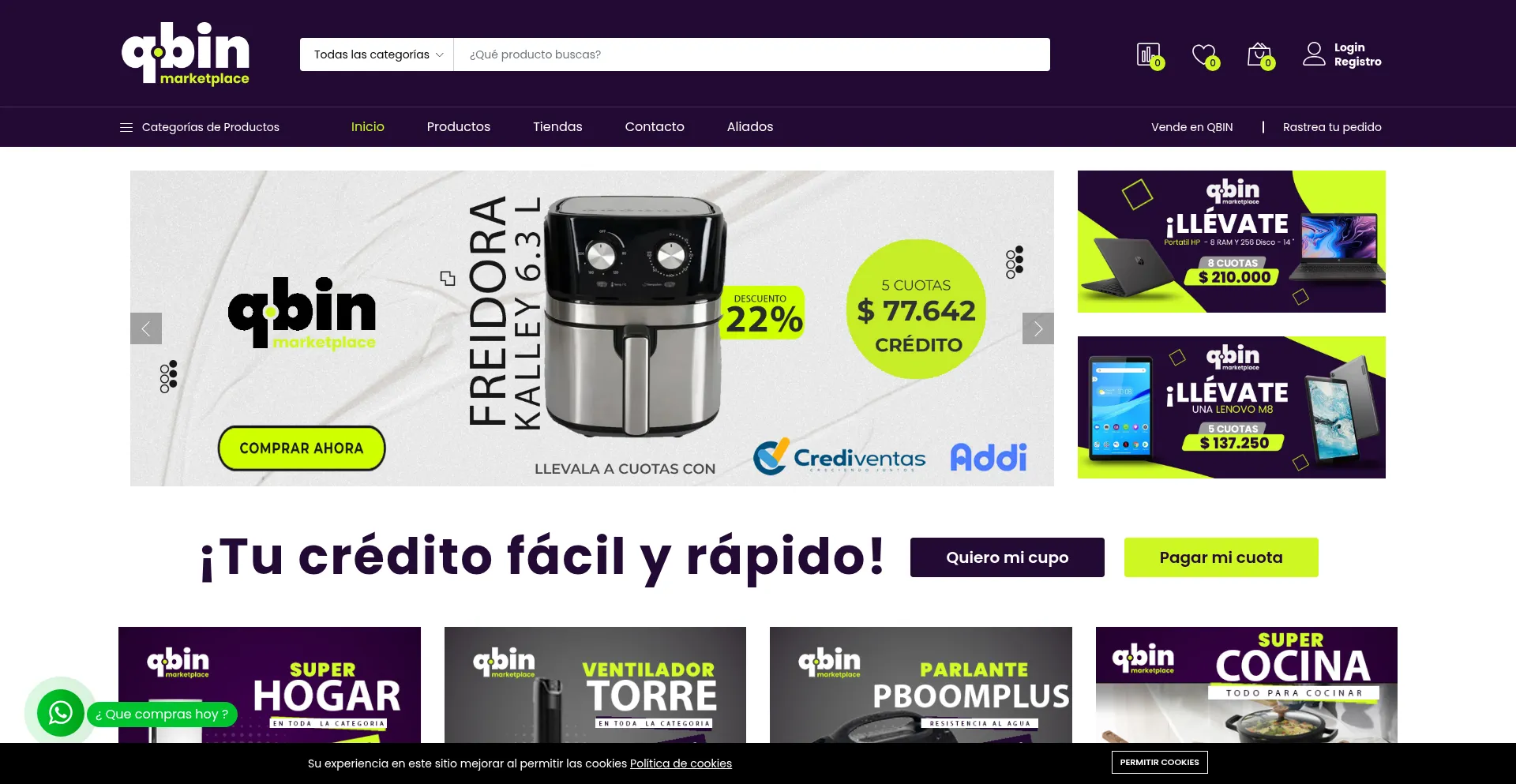 Qbin.com.co Screenshot