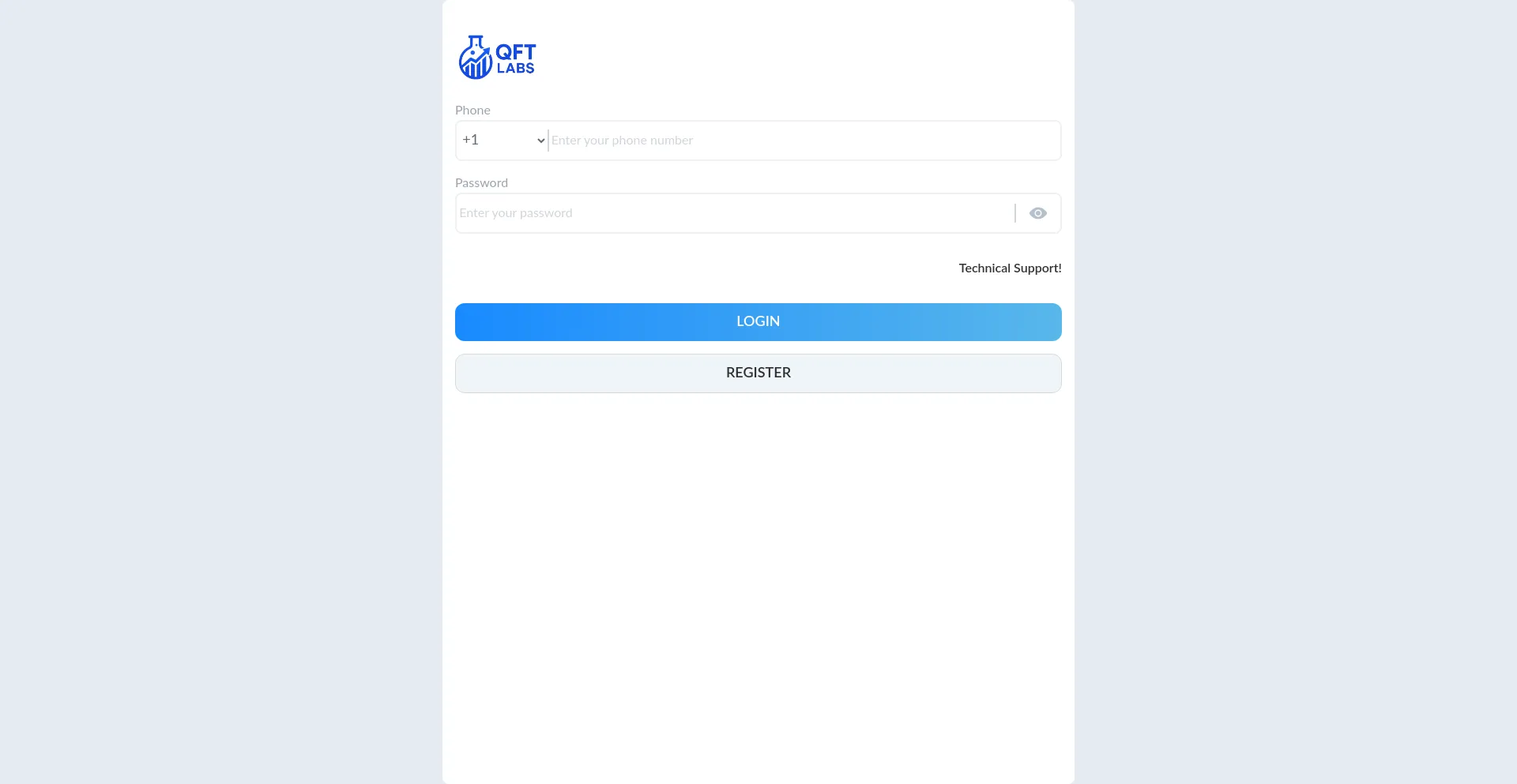 Website screenshot of Qftlabs.cc